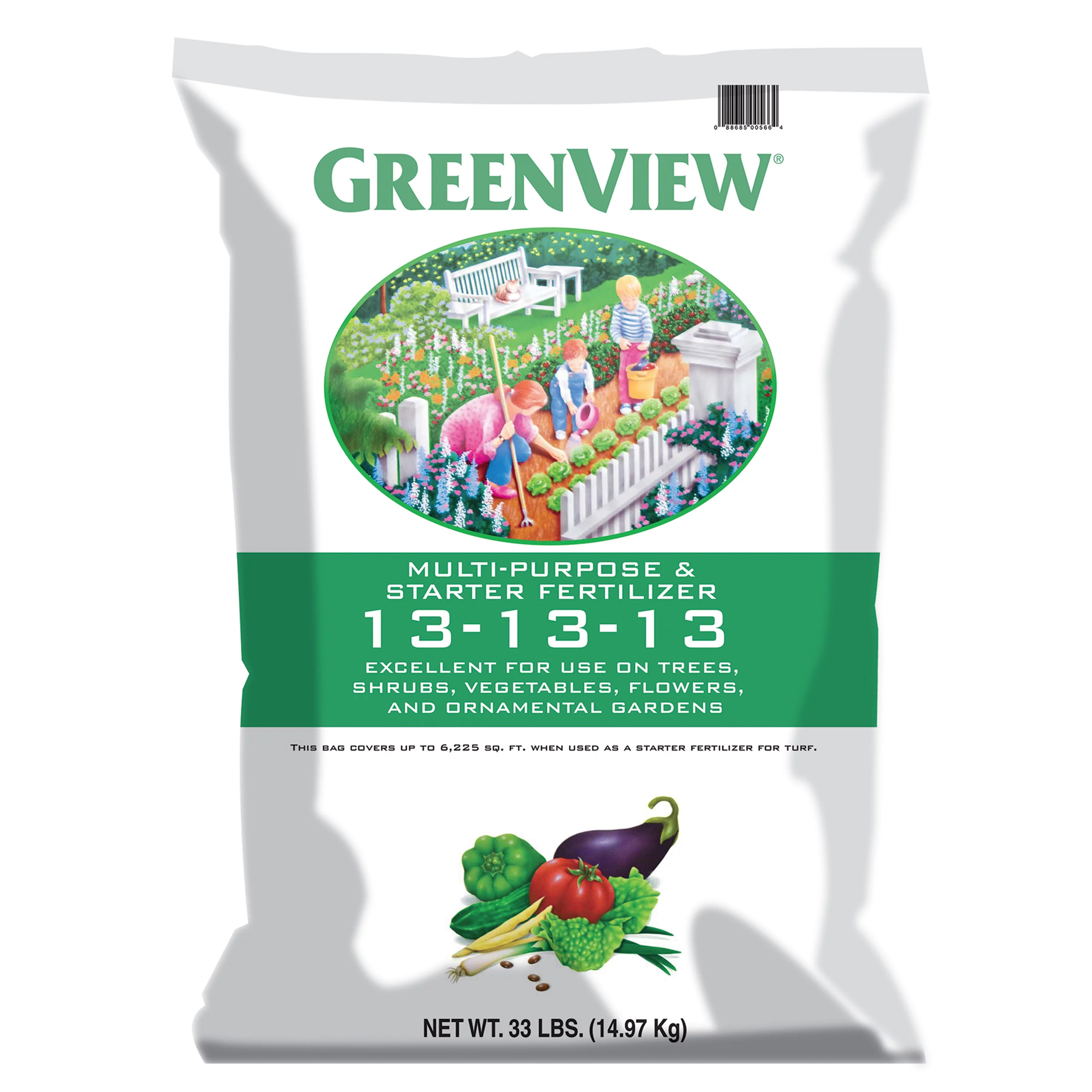 GreenView Multi-Purpose & Starter Fertilizer 13-13-13 Food - 33 lbs.