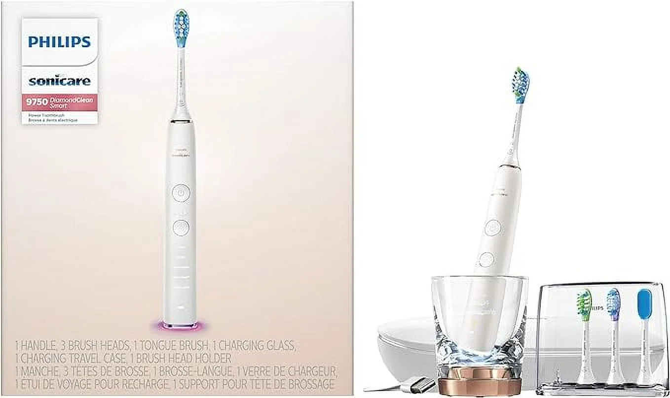 Pre-Owned Philips Sonicare DiamondClean 9750 Rechargeable Toothbrush HX9924/65 - Rose Gold (Fair)