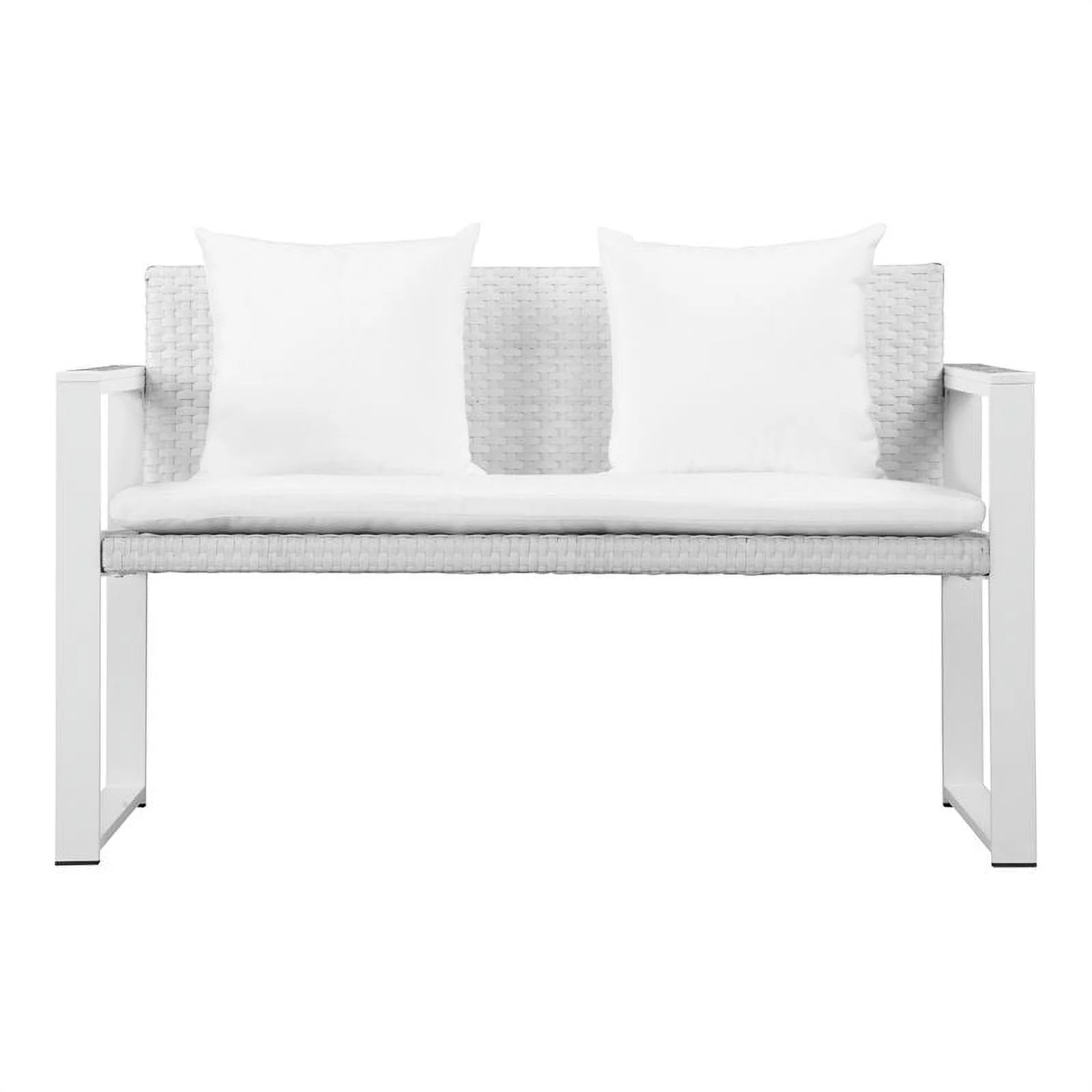 Pangea Home Chester Modern Anodized Aluminum Outdoor Sofa in White