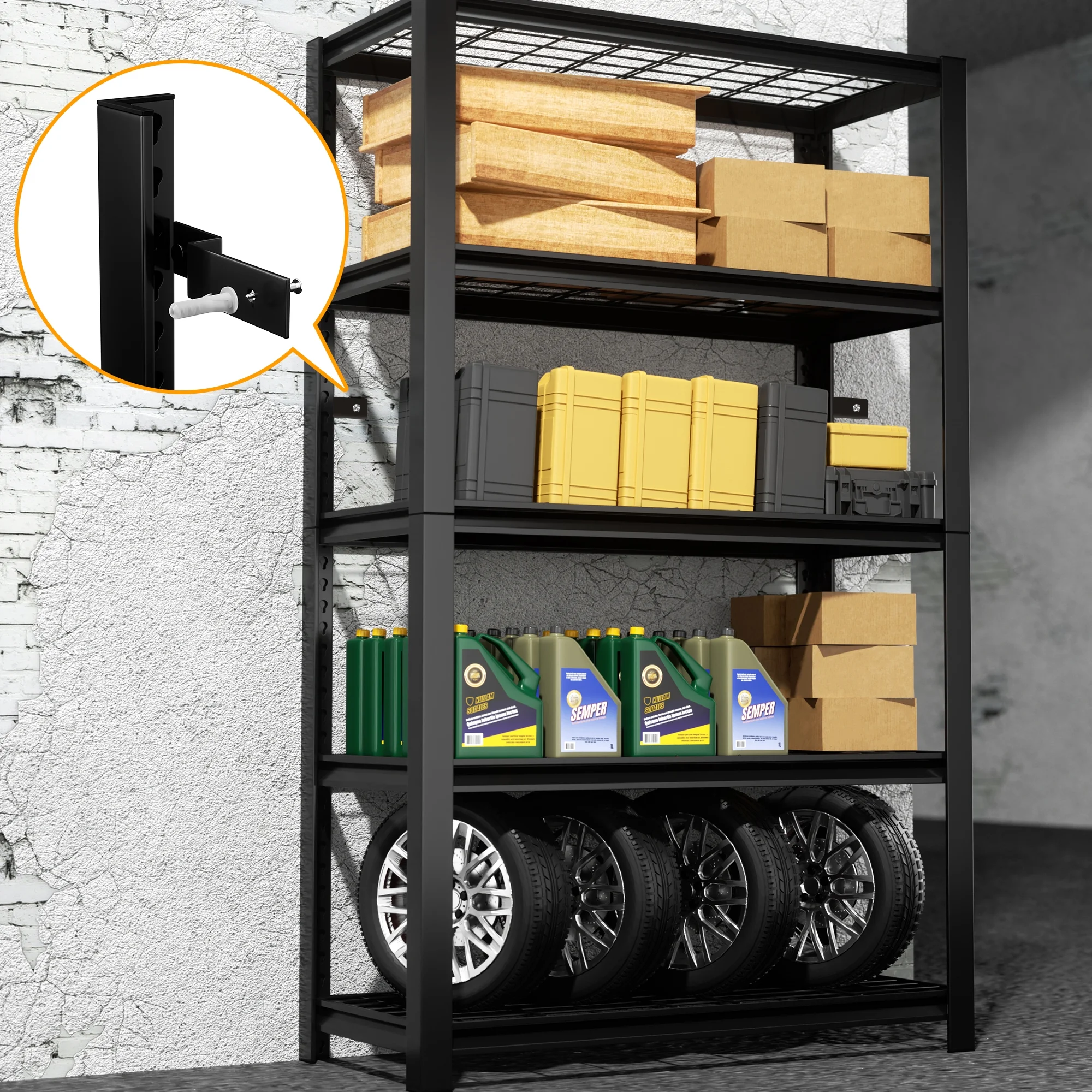 Storage Shelves Heavy Duty Shelving Units, 5 Tier Shelving Unit Changeable Into 2 Utility Shelf, Double Layer Column Adjustable Shelves ,490 Lbs Load Capacity Per Shelf-72