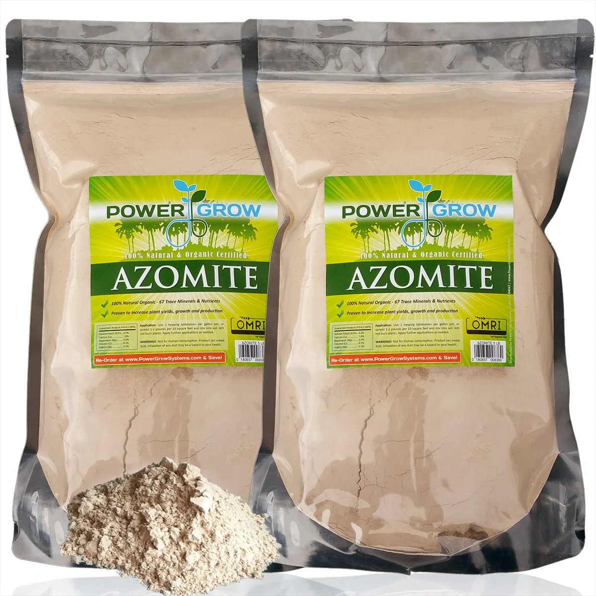 AZOMITE - Certified Organic Trace Minerals by PowerGrow (10 POUNDS)