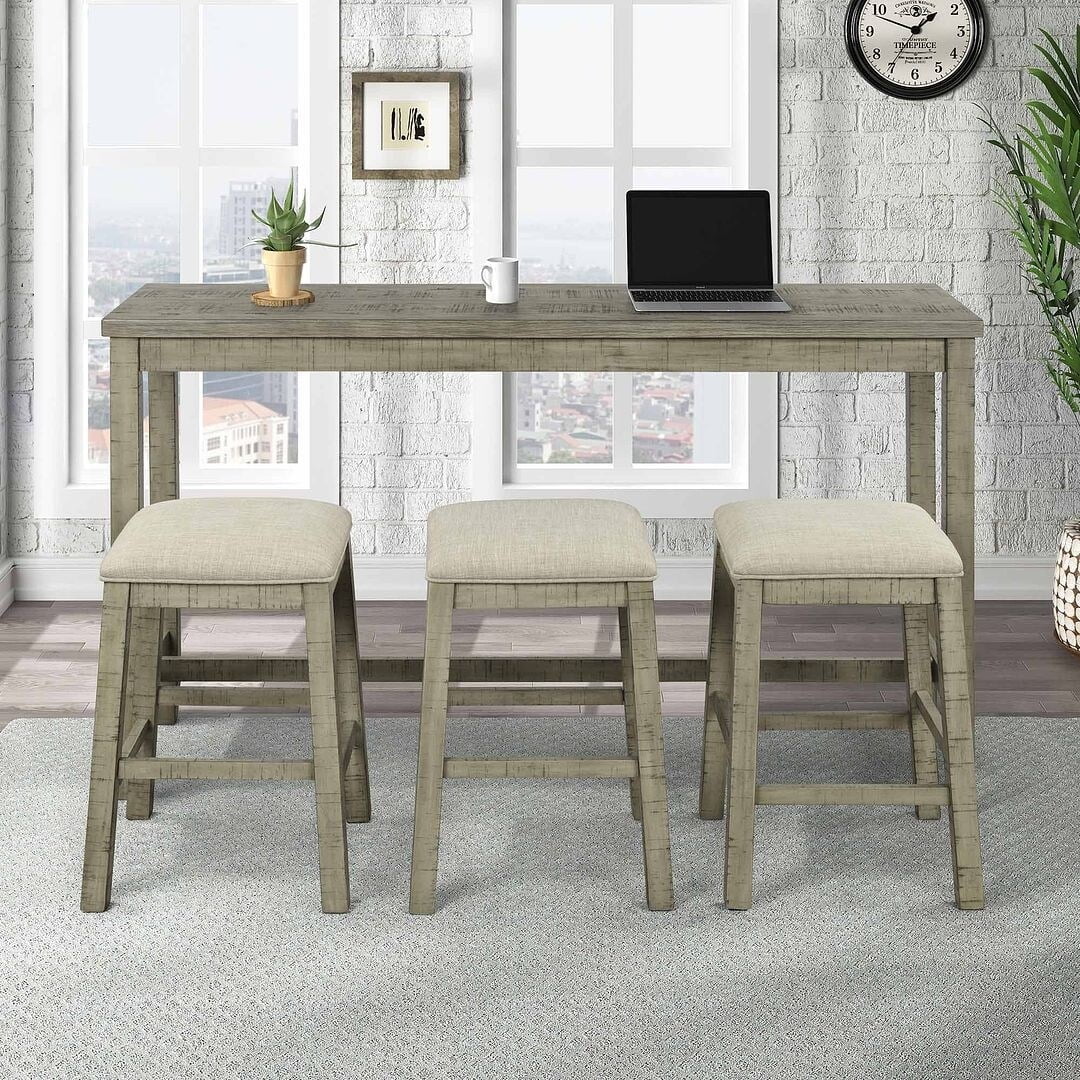 Doggody Do Favor INC Farmhouse Pub Dining Table Set for 3 - 60