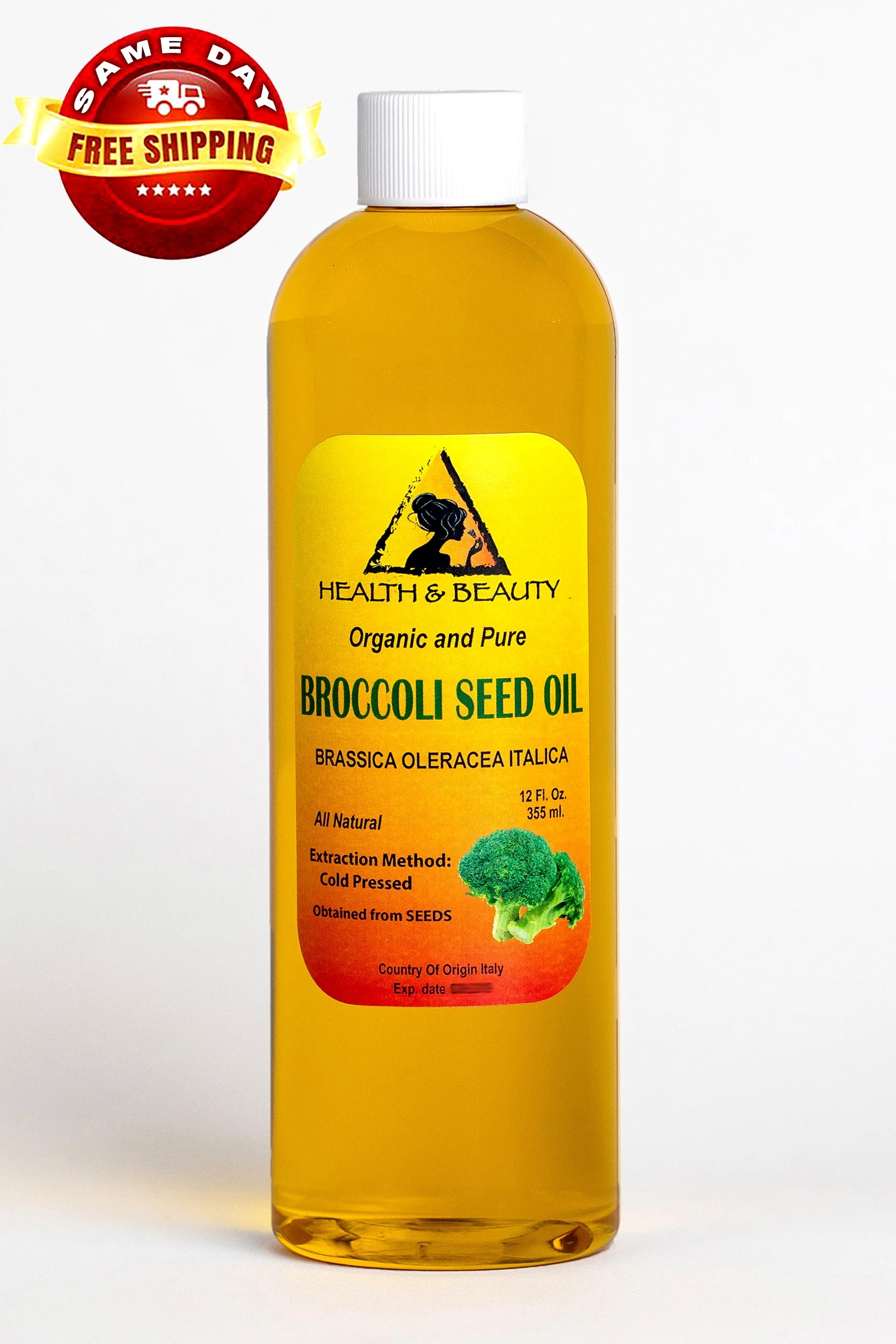 Broccoli Seed Oil Organic Cold Pressed Anti-Aging Premium Fresh 100% Pure 12 oz
