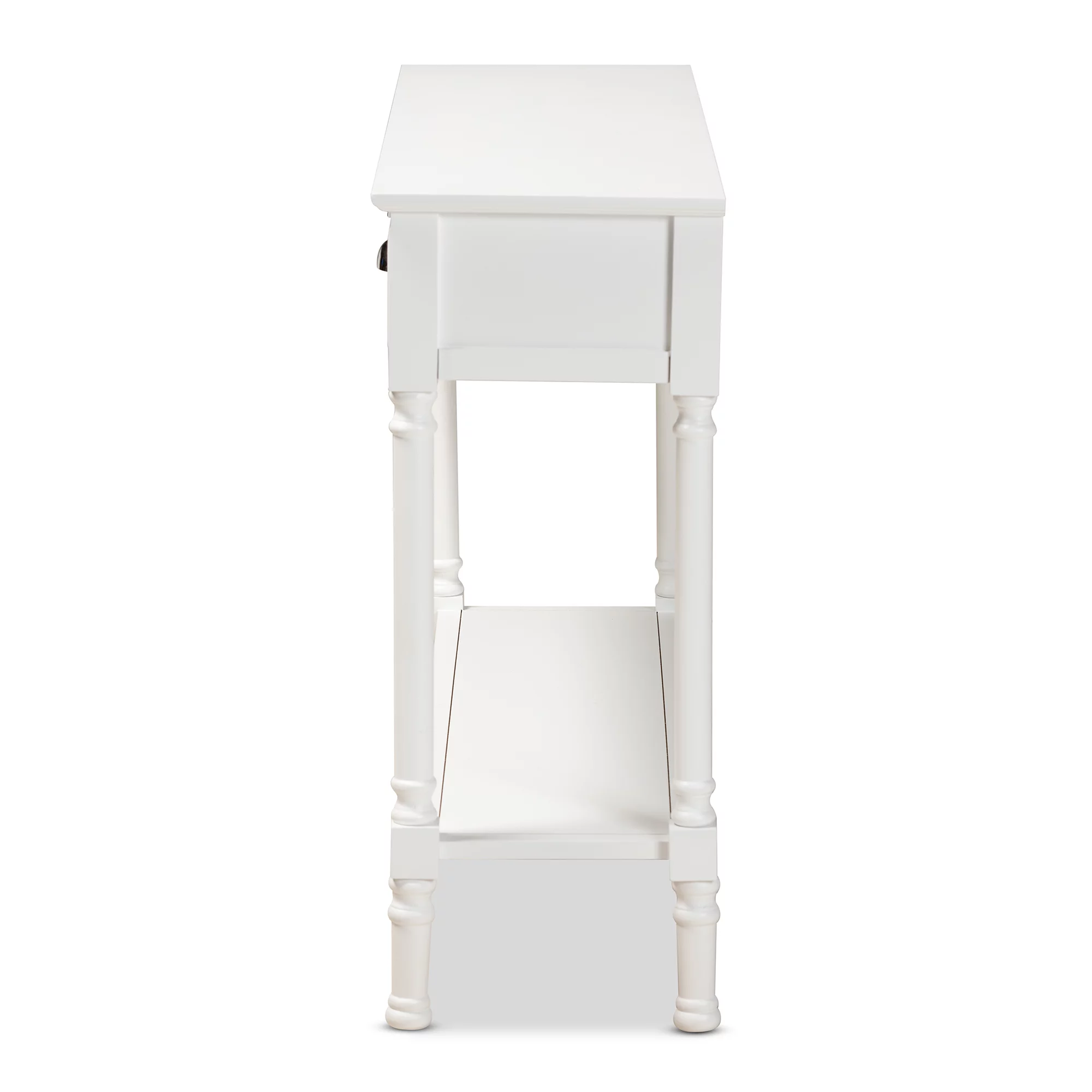 Baxton Studio Garvey Modern Metal Console Table, Drawer Included, White