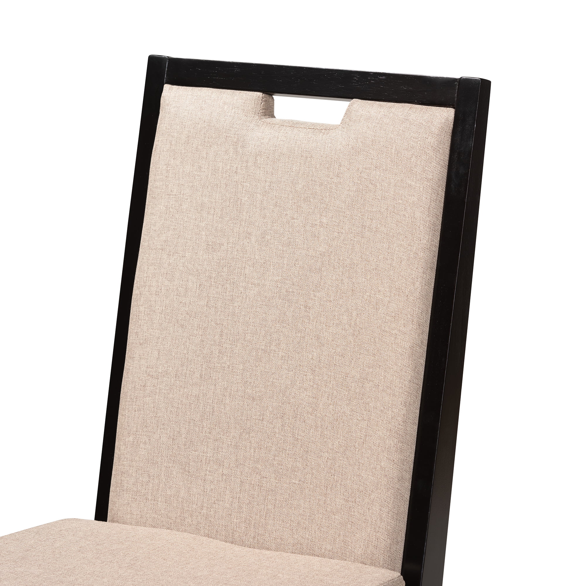 Baxton Studio Nia Modern Beige Fabric and Dark Brown Finished Wood 5-Piece Dining Set