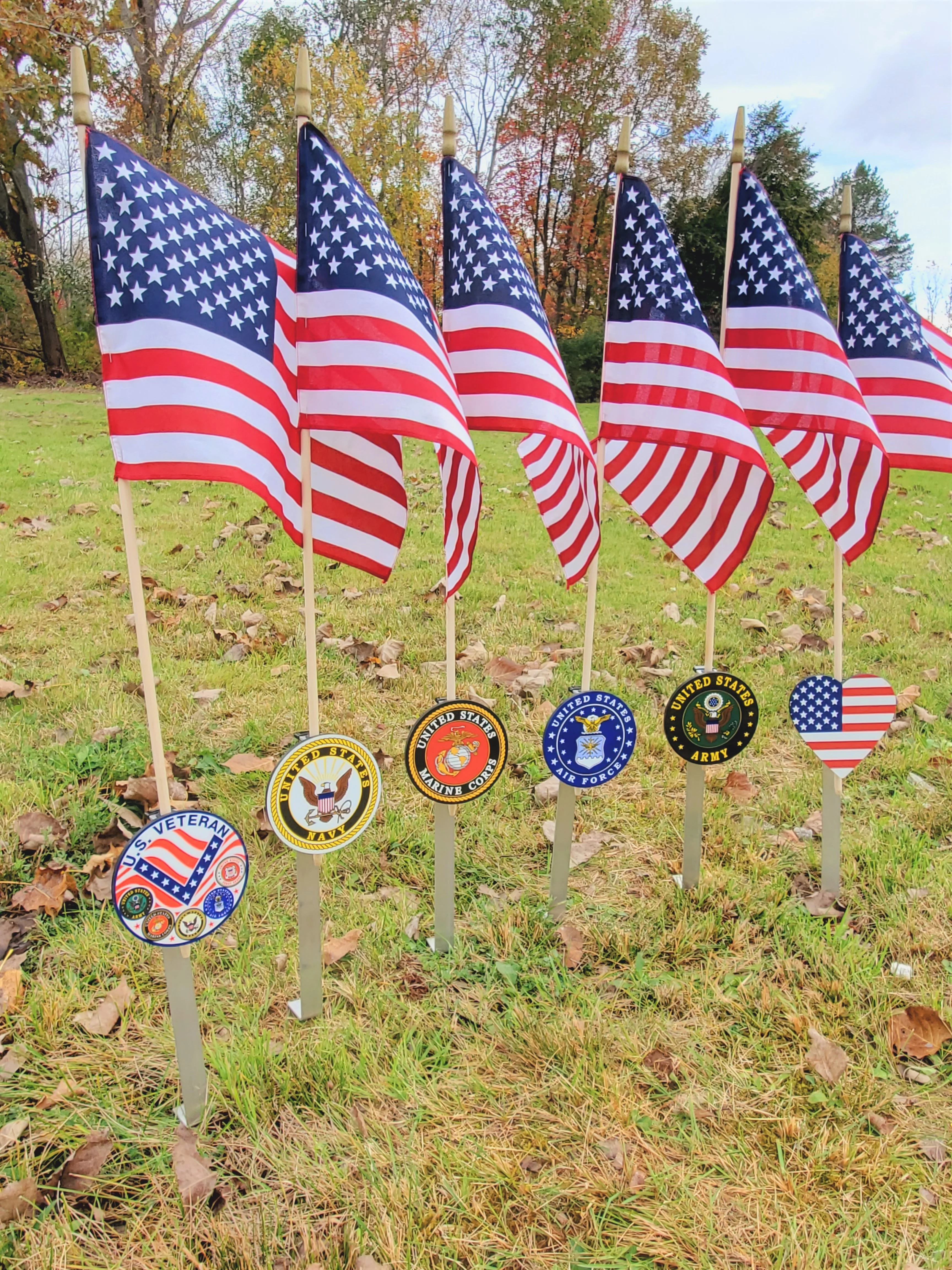 Military Flag Holder - Flag Heart