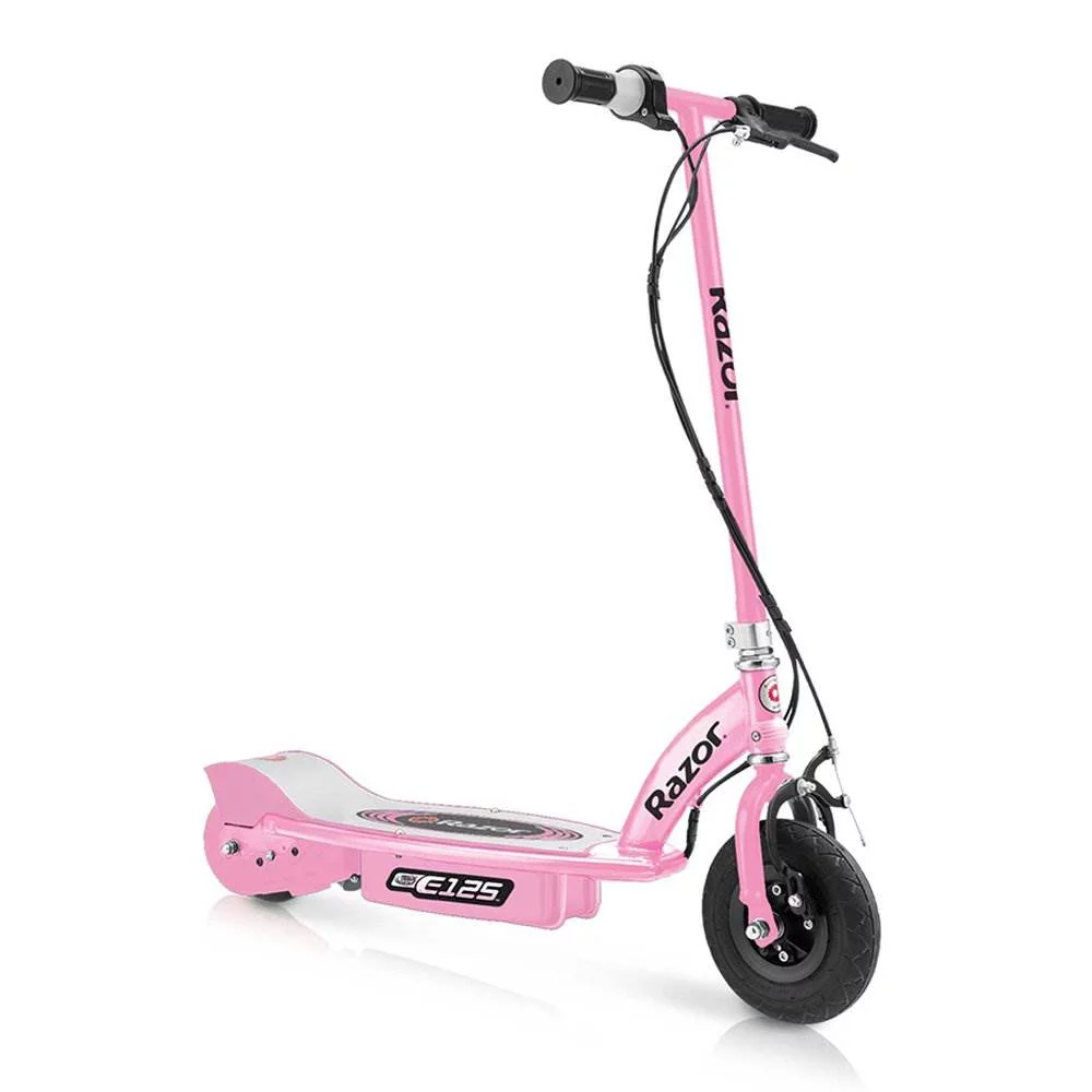 Razor E125 Motorized Rechargeable Kids Youth Electric Scooters, 1 Pink & 1 Blue