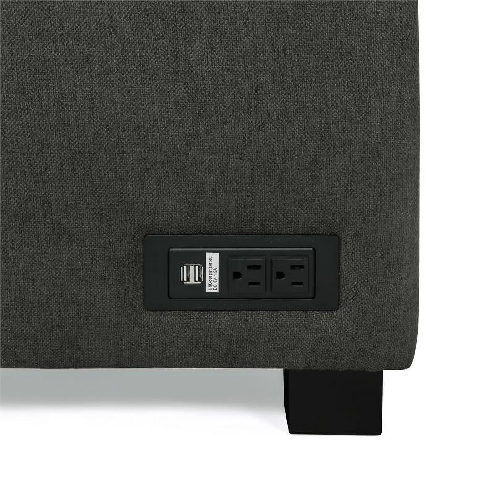 Serta Sicily Dream Lift Convertible Sofa in Charcoal Gray Fabric