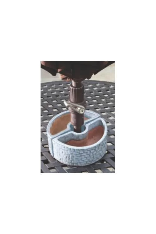 Alfresco Home  Cobblestone Terra Brown Ceramic Umbrella Planter