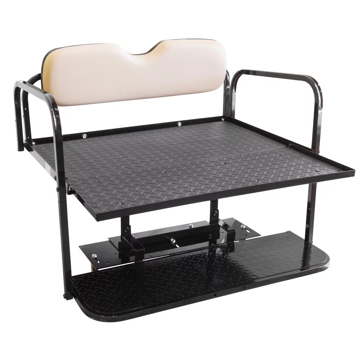 E-Z-GO RXV Golf Cart Flip Folding Rear Back Seat Kit |Stone Color Cushions |2008 - up