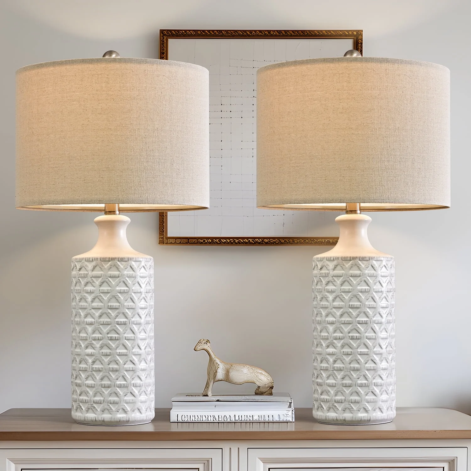 Oneach Ceramic Table Lamps for Living Room 24.75