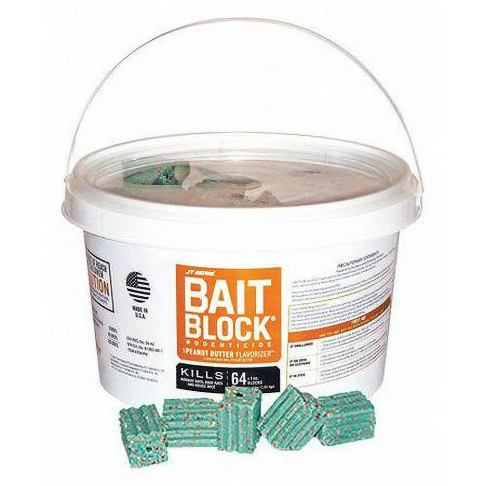 Rodenticide, Bait Block, Green Blocks, 4 lb Pail