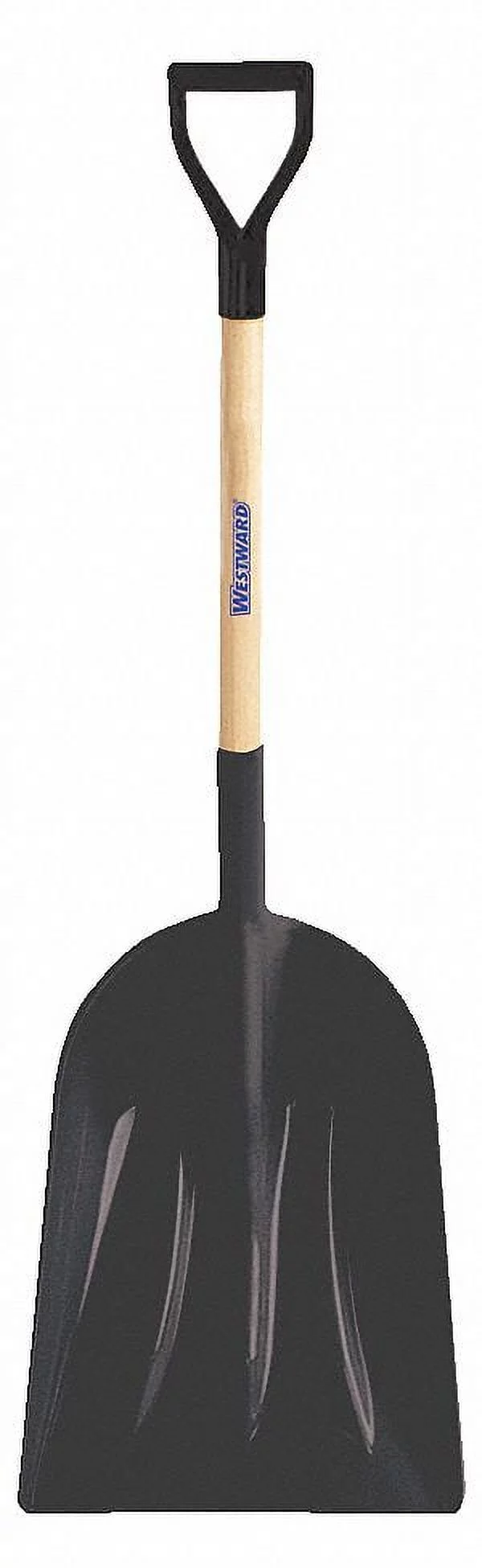 Westward Scoop Shovel,30 in. L Handle,HDPE,Black 45GV20