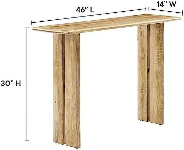 Amistad 46" Solid Wood Modern Farmhouse Console Table in Walnut