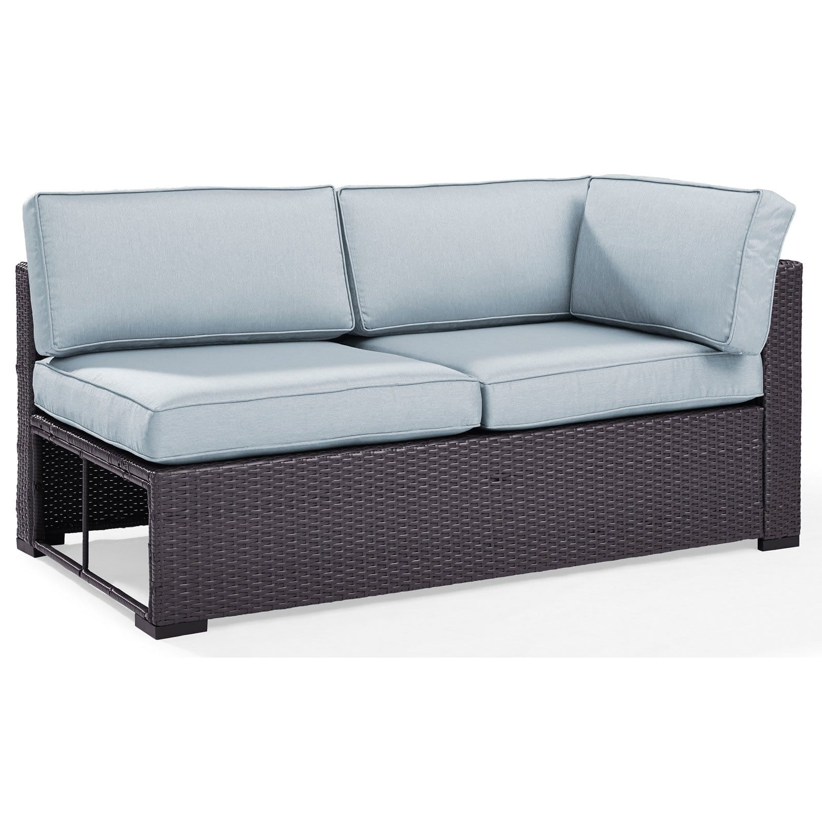 Crosley Furniture Biscayne Wicker / Rattan Patio Loveseat in Brown and Mocha