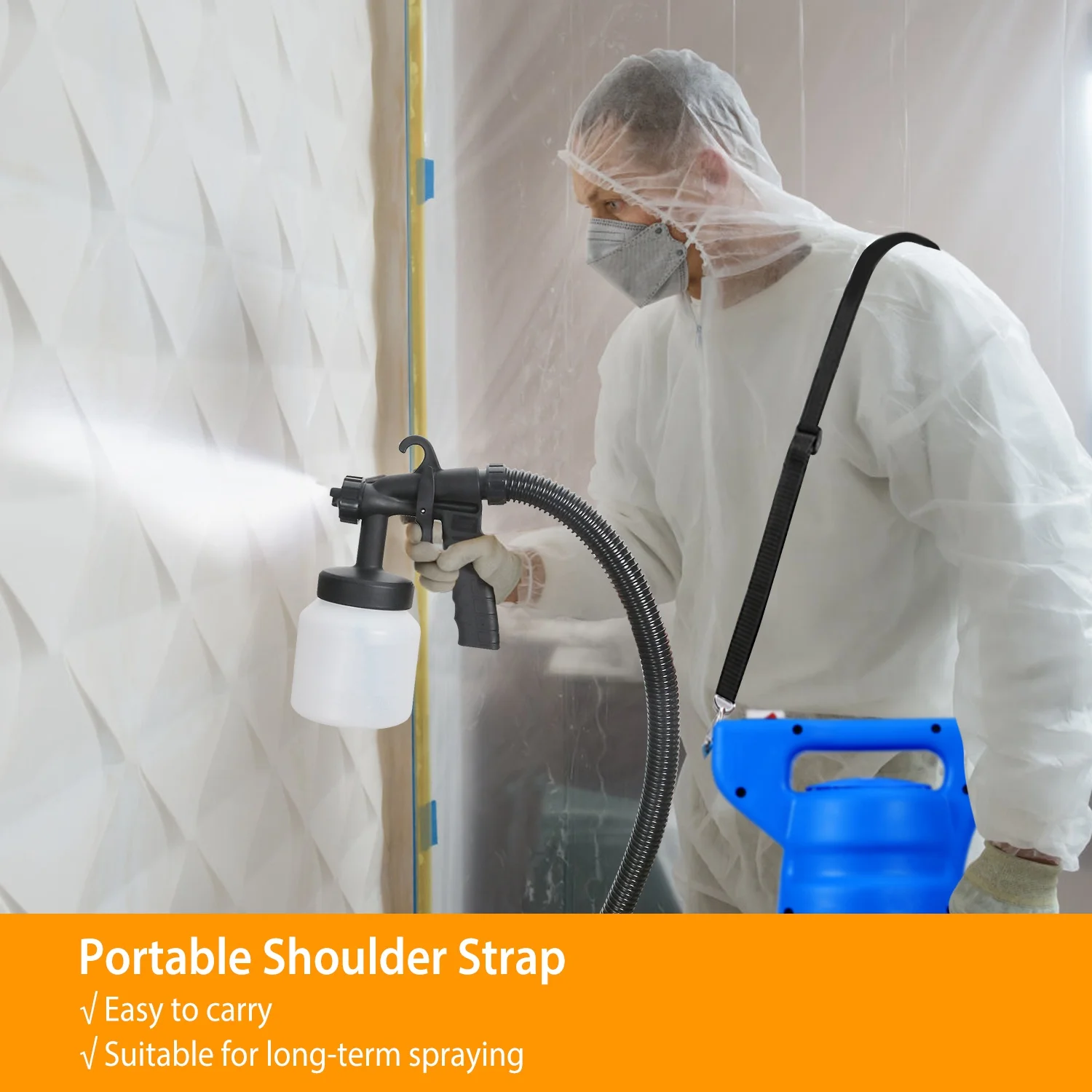 iMounTEK 650W HVLP Electric Paint Gun, 800ml Paint Sprayer for House Painting Home Interior & Exterior Walls, Ceiling, Fence, Cabinet