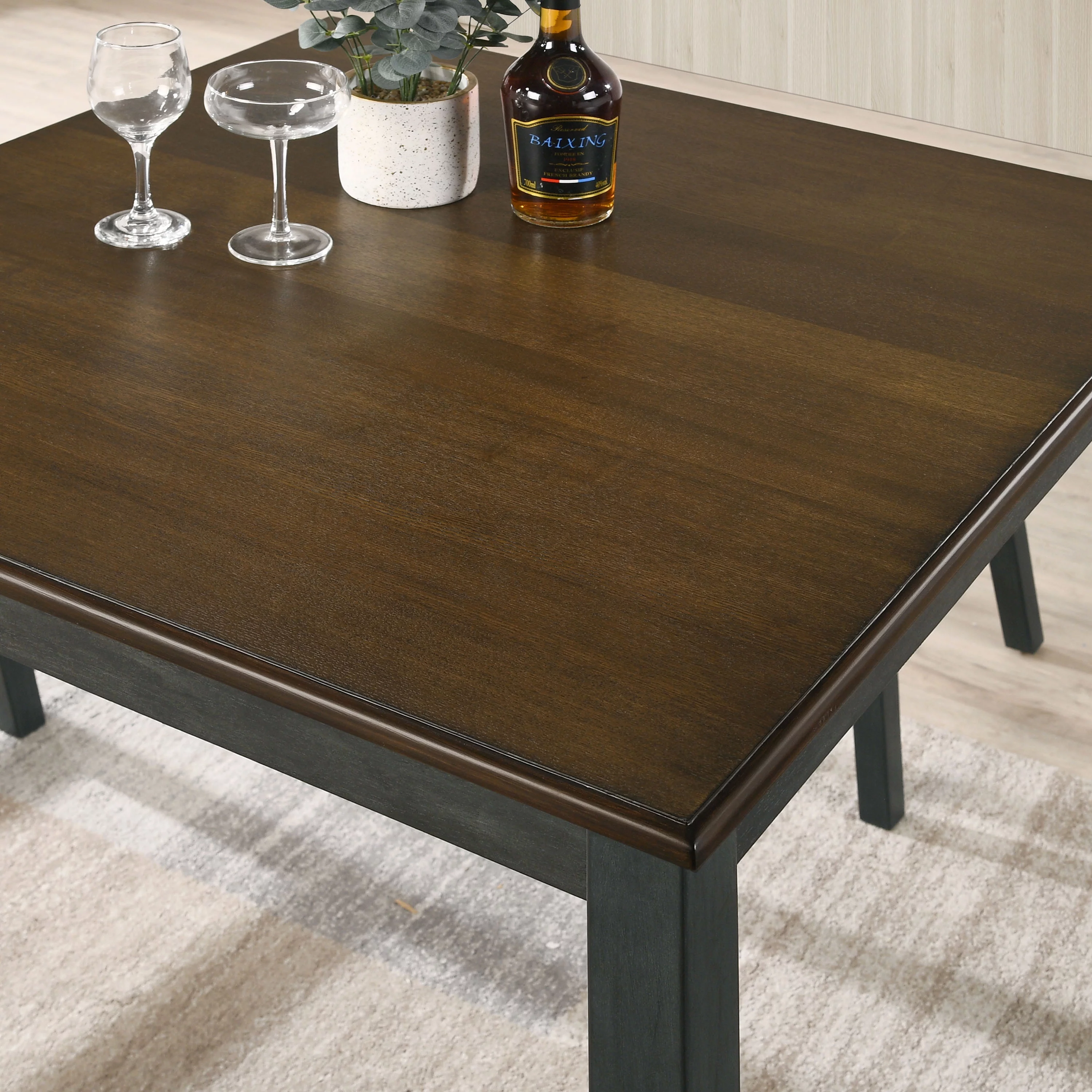 Furniture of America Popla Wood 5pc Counter Dining Set, Antique Gray