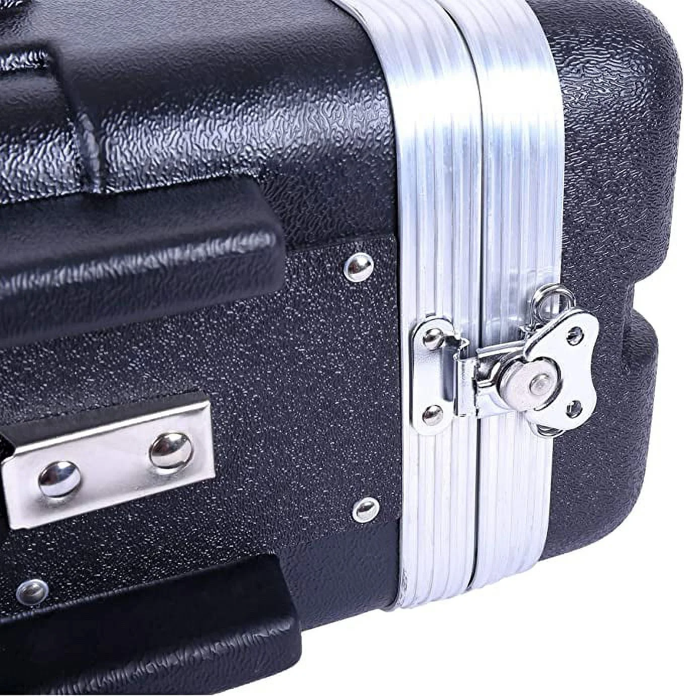 Crossrock Stackable 3U Rack Case, Standard 19.25” Depth, Polyethylene Hard-Shell Construction with Heavy Duty Hardware-Black