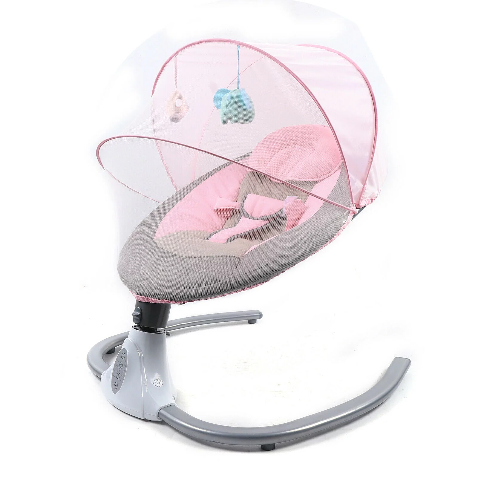 Electric Swing Chair Baby Bouncer Foldable Rocker Infant Cradle Rocker Seat Pink Baby Bouncer Electric Baby Swings Electric Multifunctional Baby Rocker Portable Cradle for 0-12 Month Newborn