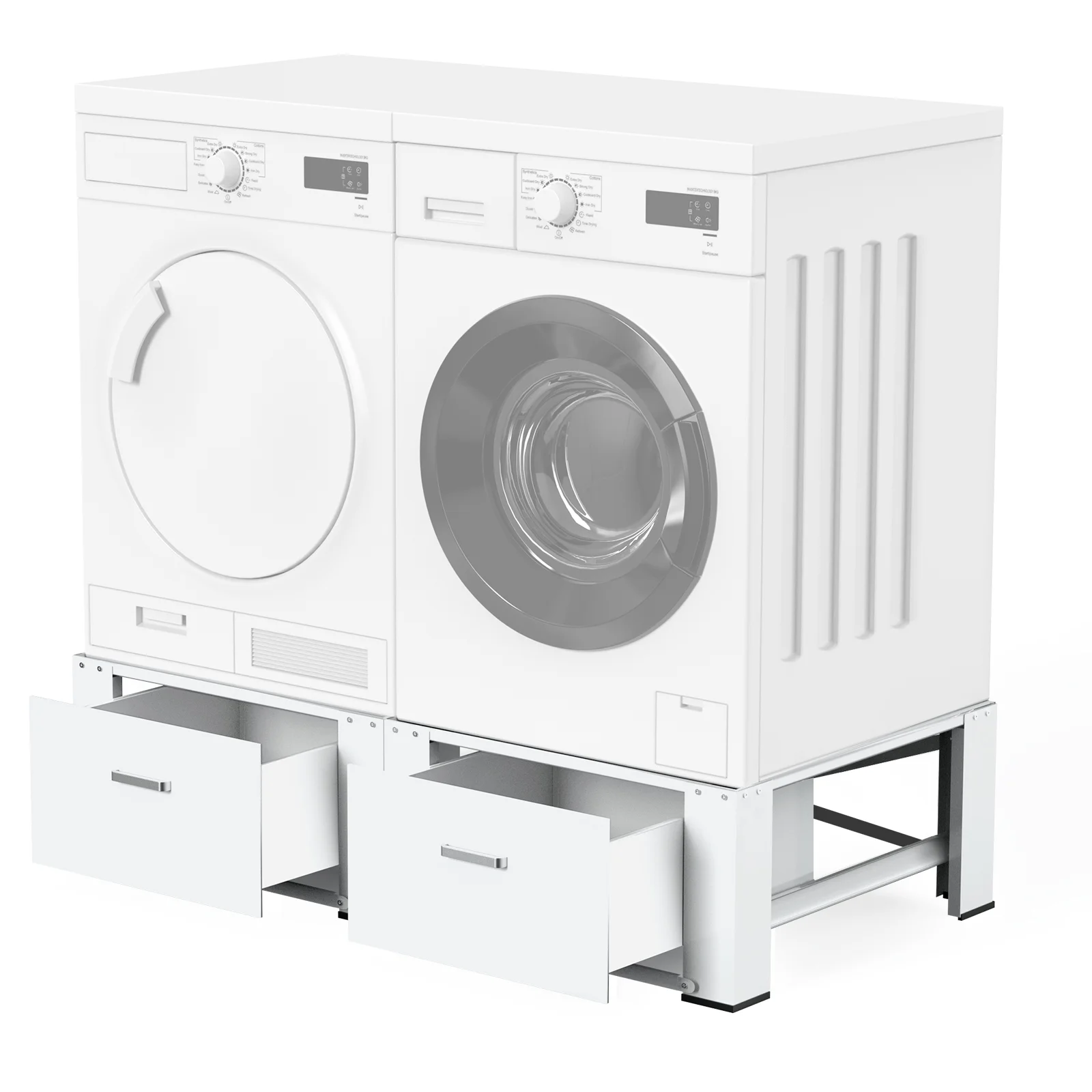 Dual Washing Machine Pedestals with Drawers 350Lb Heavy Duty Matalde 29