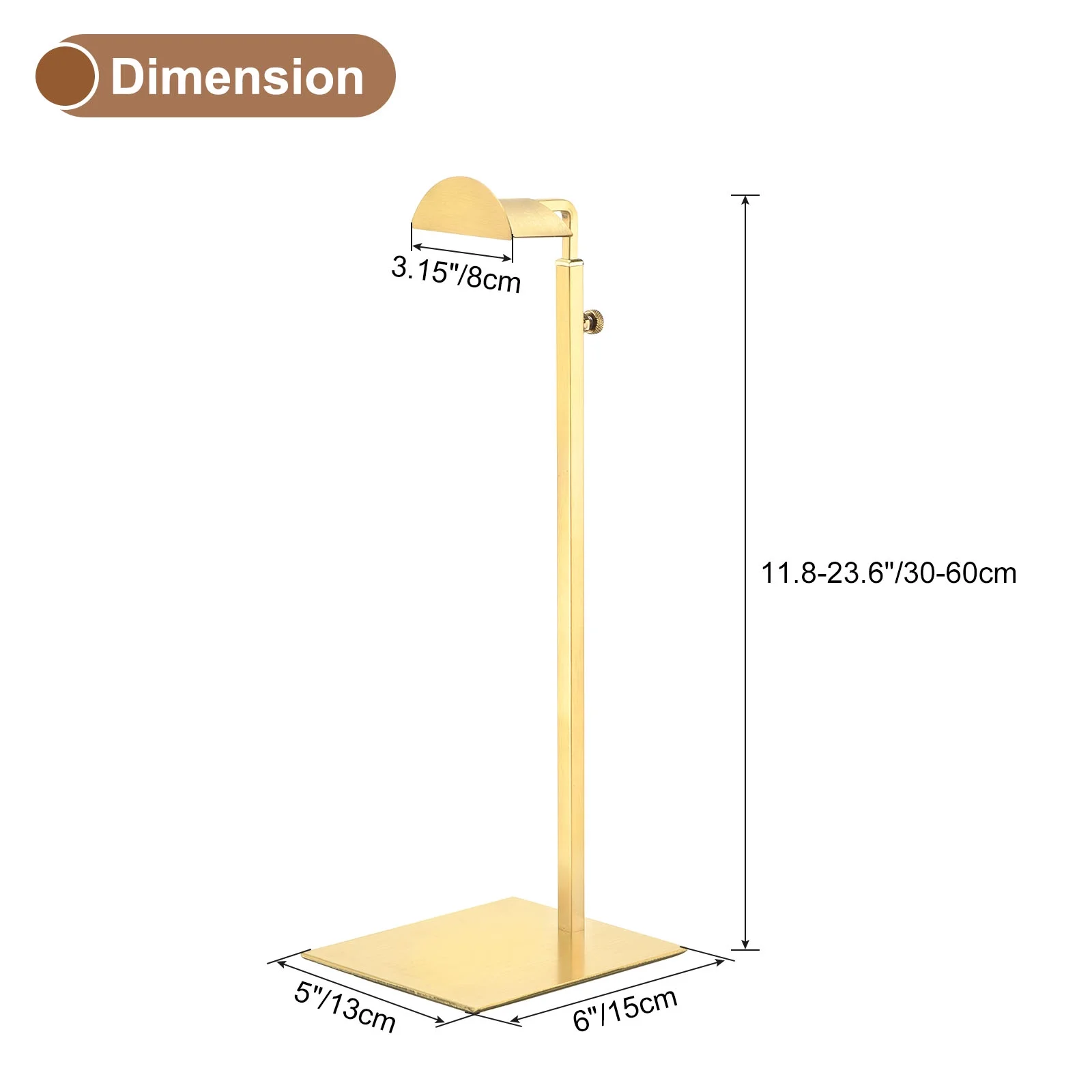 Purse Display Stand Set 3 Pack Metal Adjustable Handbag Rack Single Hook Holder for Boutique Store Gold