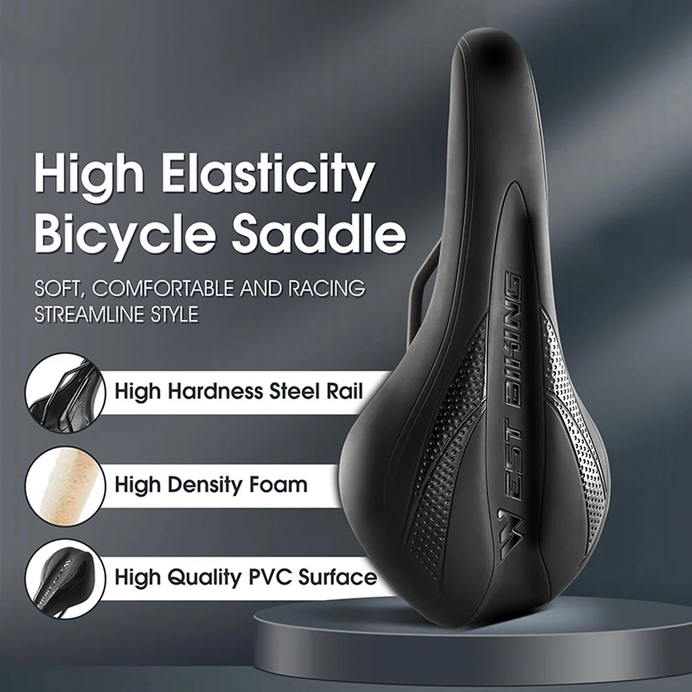 Thickened High Elasticity Bike Saddle Soft PU Pad Road Bicycle Seats Comfort Breathable AntiSlip Cycling Cushion