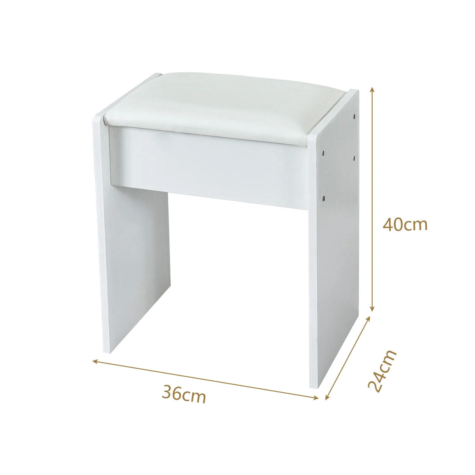 Yamissi Vanity Set with Mirror and Lights, Modern Makeup Vanity Desk with Stool, Dressing Table with Drawers & Shelves, White