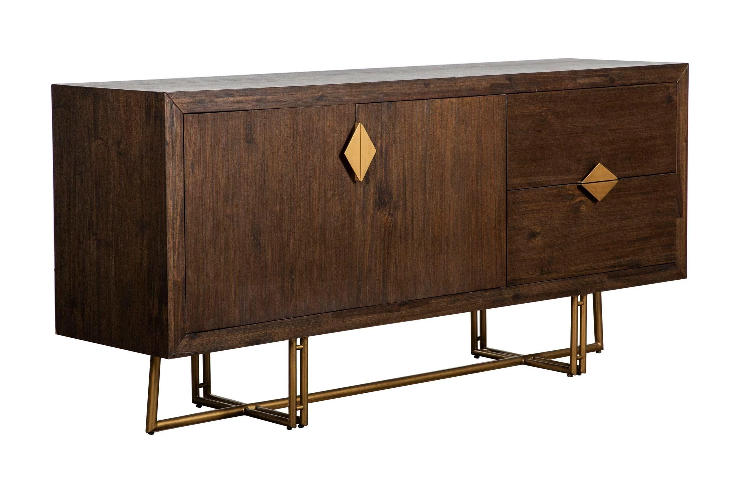 Acacia Solid Wood & Brass Buffet Modrest Patty VIG Mid-century Modern