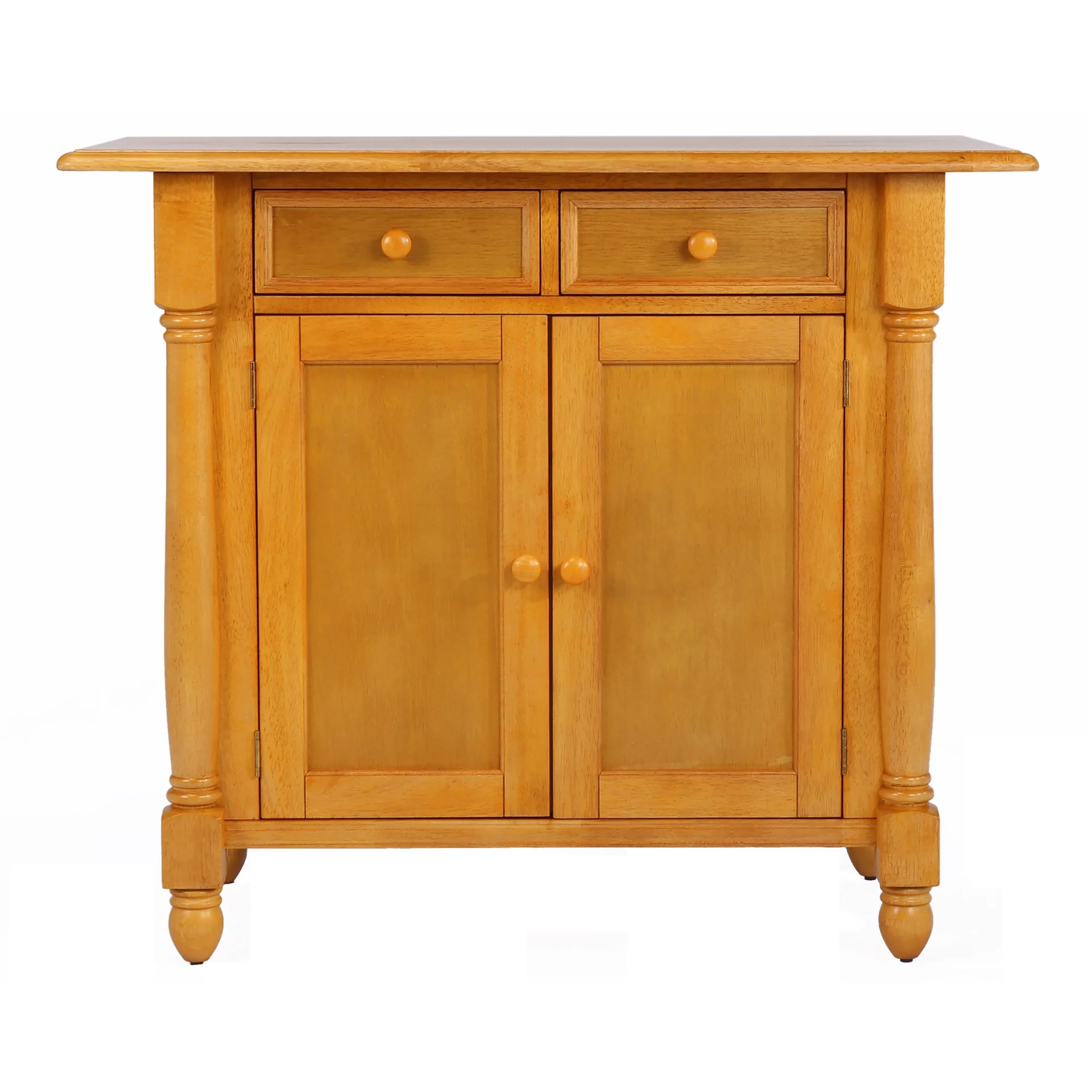 Sunset Trading Oak Selections 3-Piece Expandable Wood Kitchen Island Set in Oak