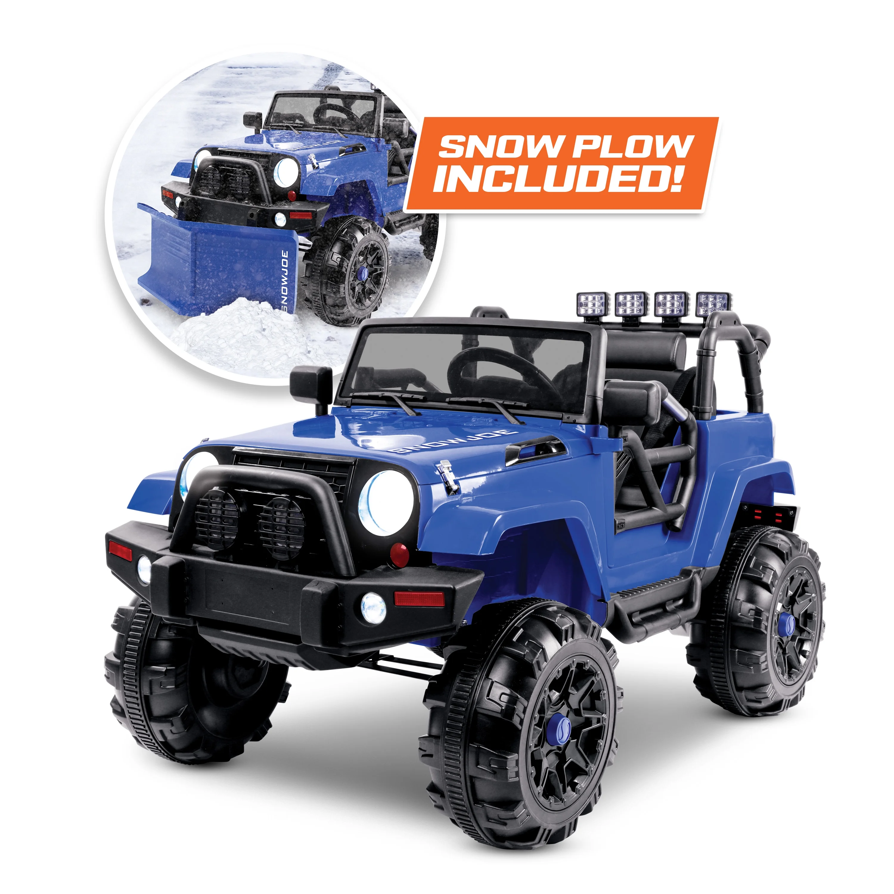 Snow Joe 24V Ride on Kids Truck W/ Parental Remote, Bluetooth Music, LED Lights, for Children 3-7