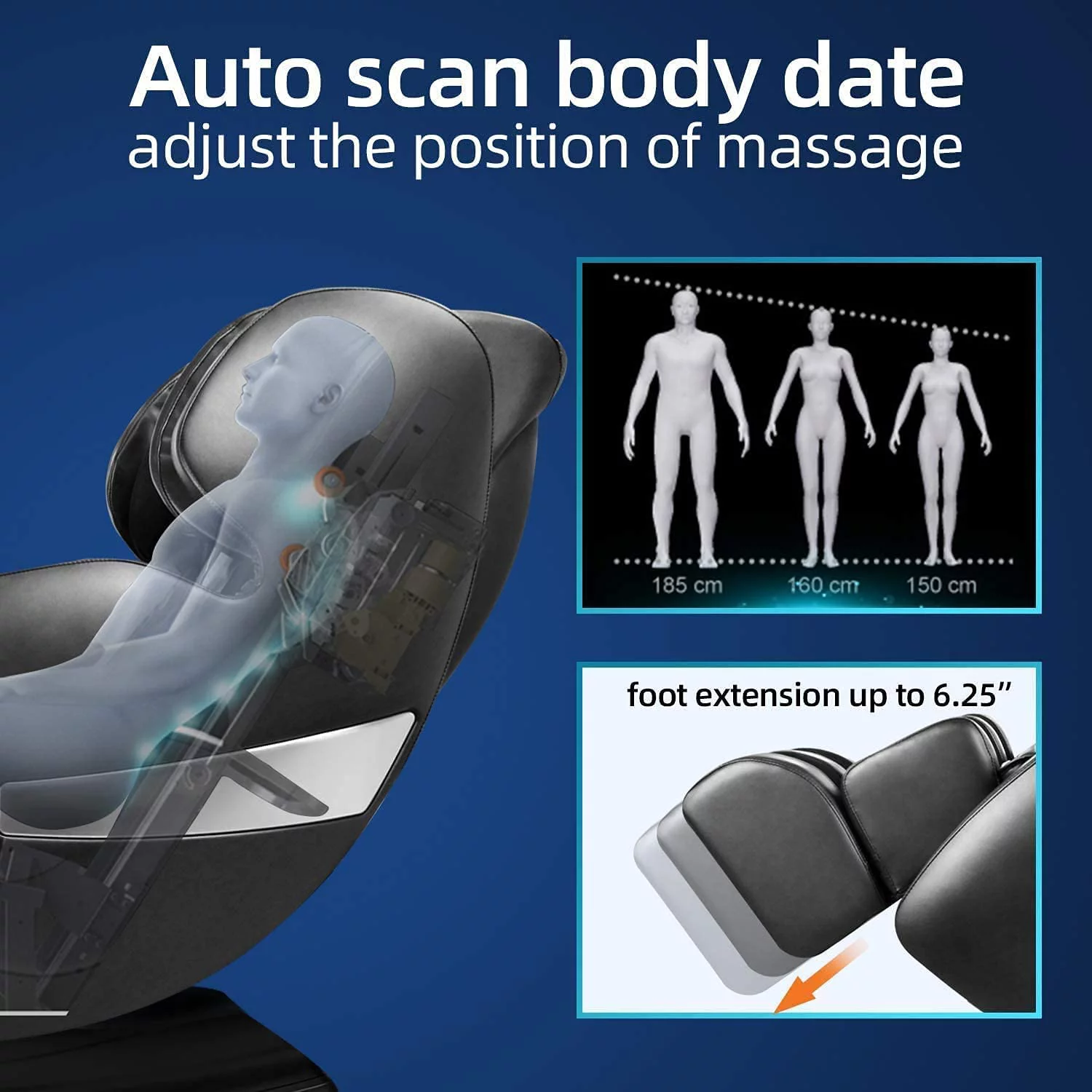 Massage Chair,Zero Gravity,Full Body Shiatsu with S-Track,3D Recliner with Heat,Vibrating & Foot Roller Black