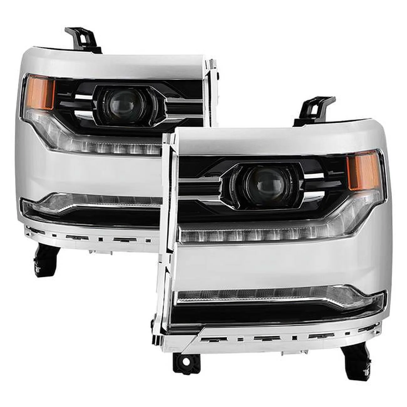 Spyder 9950612 Poe Full LED Headlight for 2016 -2018 Chevy Silverado 1500, Chrome