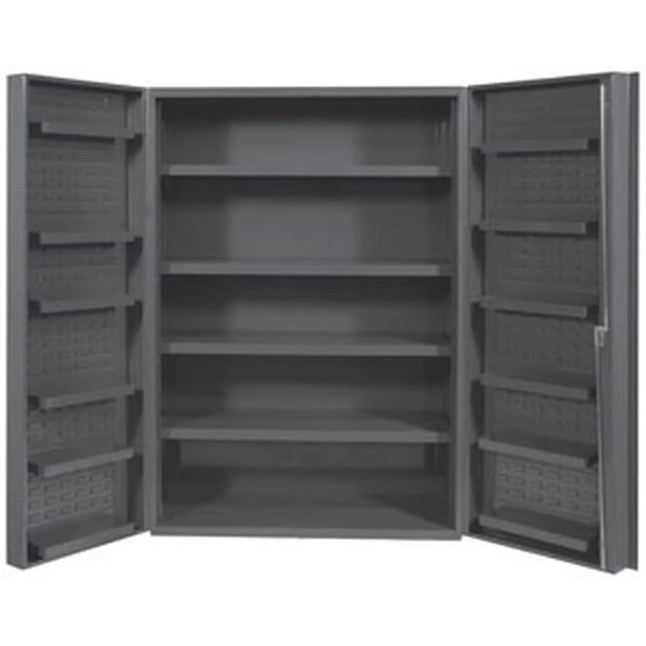 Durham  14 Gauge Lockable Cabinet with 4 Adjustable Shelf & 12 Door Shelves - Gray - 48 x 24 x 72 in.