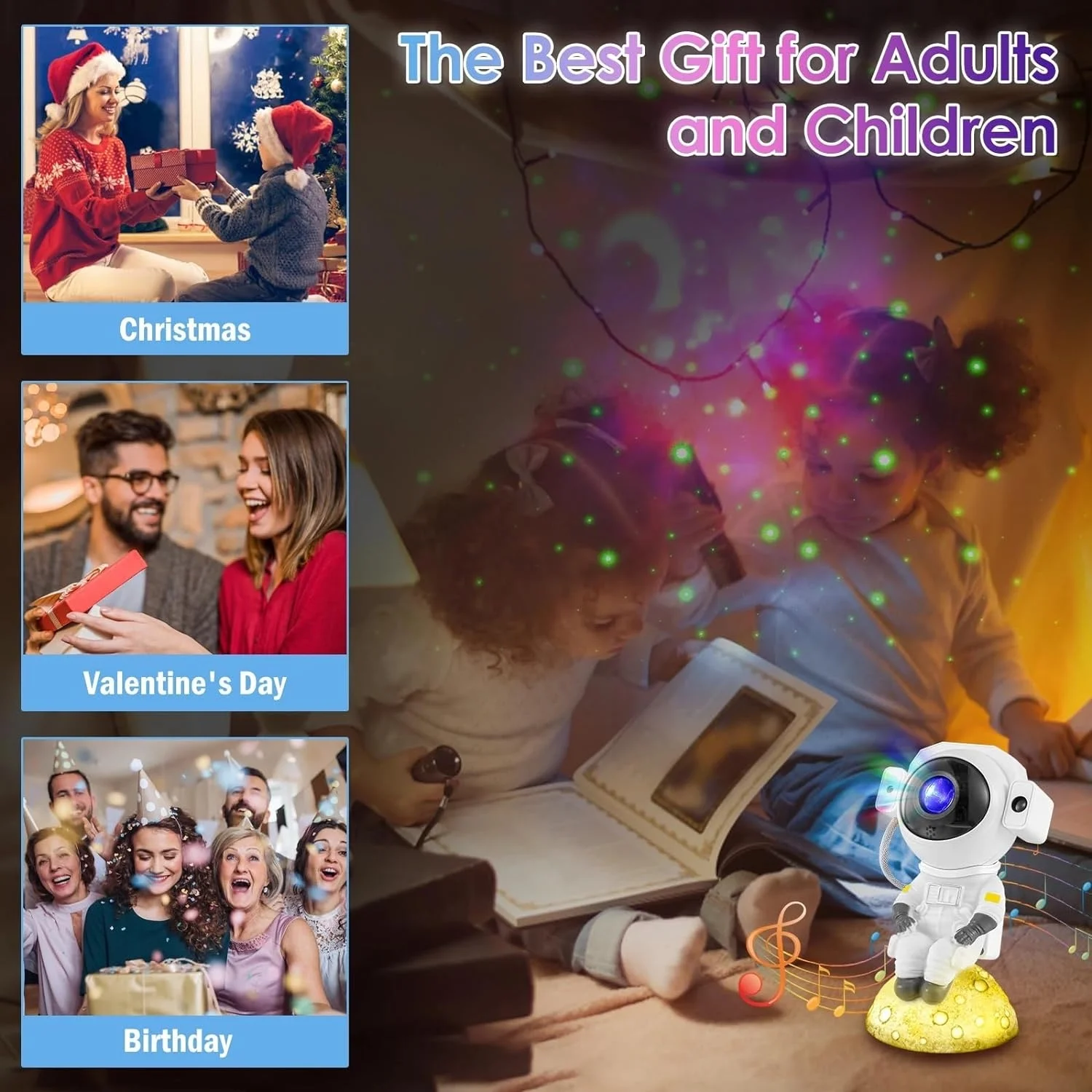 2024 Magical Music Star Projector Night Light with Timer  9 Model Astronaut Space Projector Starry Nebula Ceiling LED Decor Lamp - Perfect for Creating a Dreamy Atmosphere.