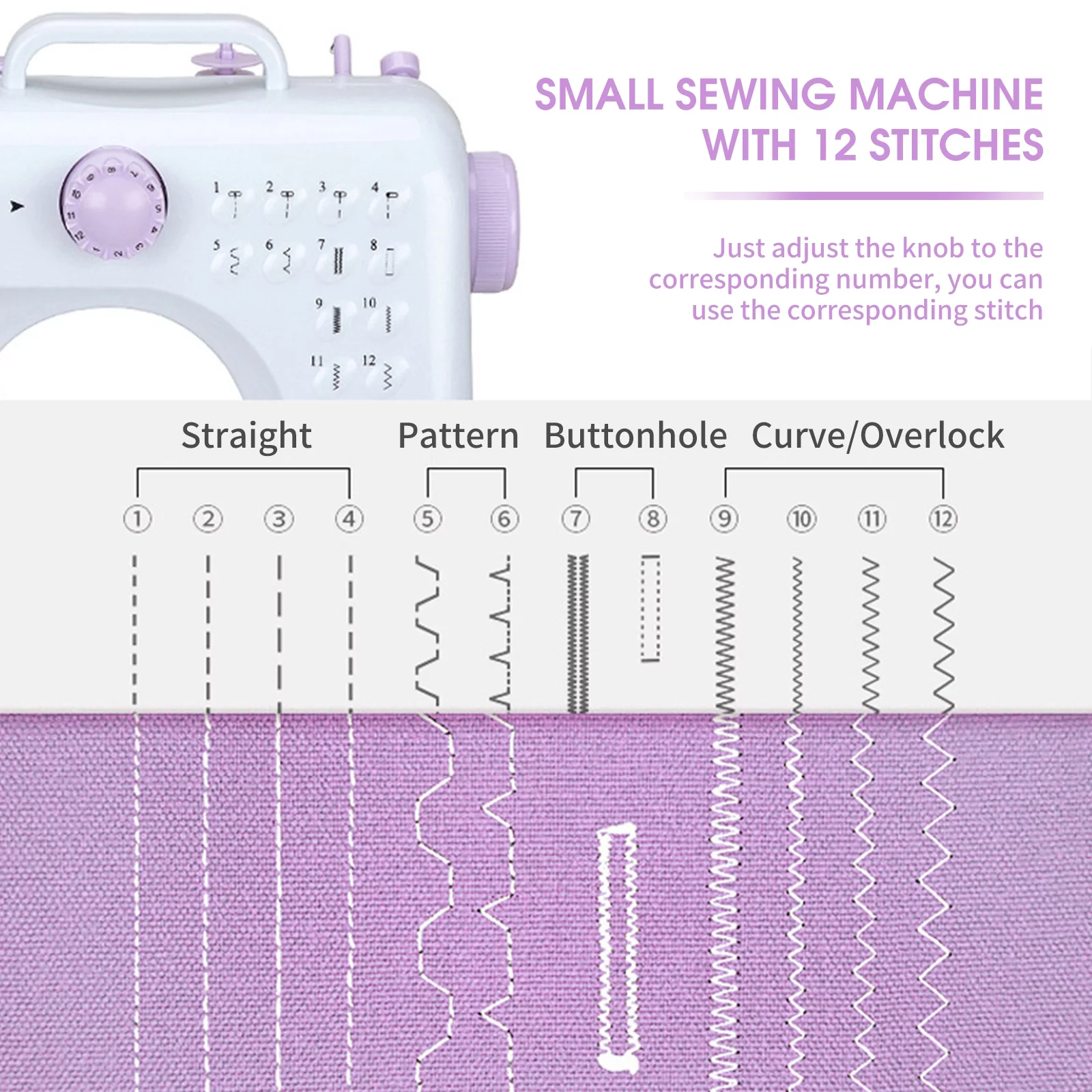 Sewing Machine,Stitches Adjustable Speeds With Pedal 12 Pedal 12 Stitches Cloth Tool 12 Stitches Adjustable Mewmewcat Hine With Siuke Qisuo Speeds Hine Cloth Dsfen