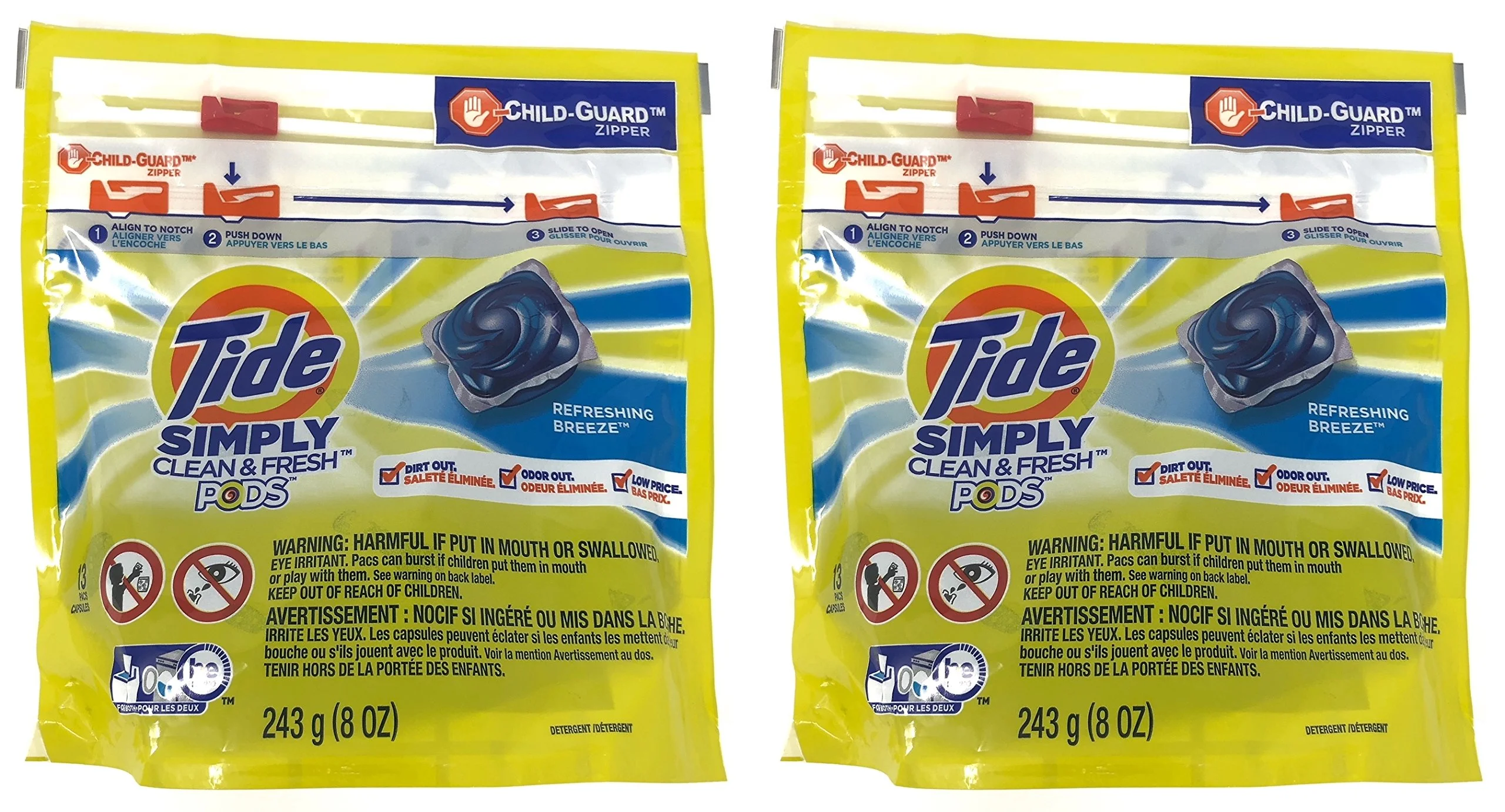 Tide Pods Simply Clean And Fresh, Refreshing Breeze, 13 Count (Pack Of 2)