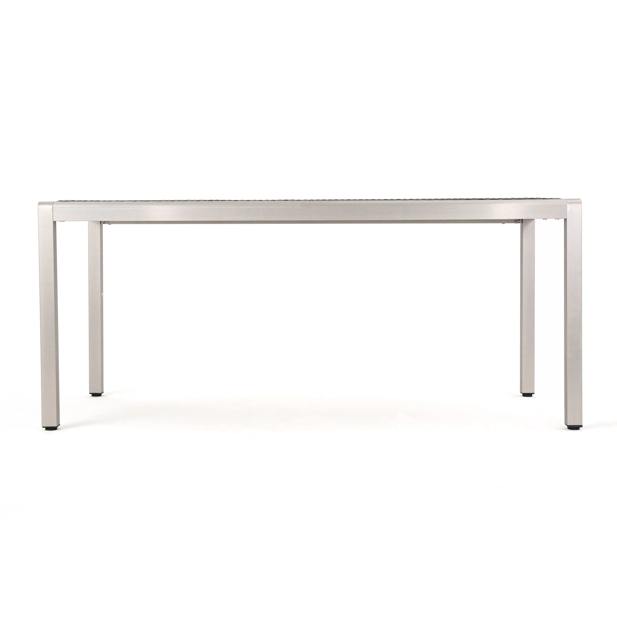 Christopher Knight Home Cape Coral Outdoor Rectangle Aluminum and Wicke Dining Table by  - 70.75