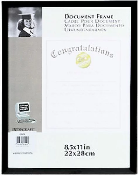 (2 pack) Contemporary Black metallic Certificate frame by Connoisseur - 8.5x11