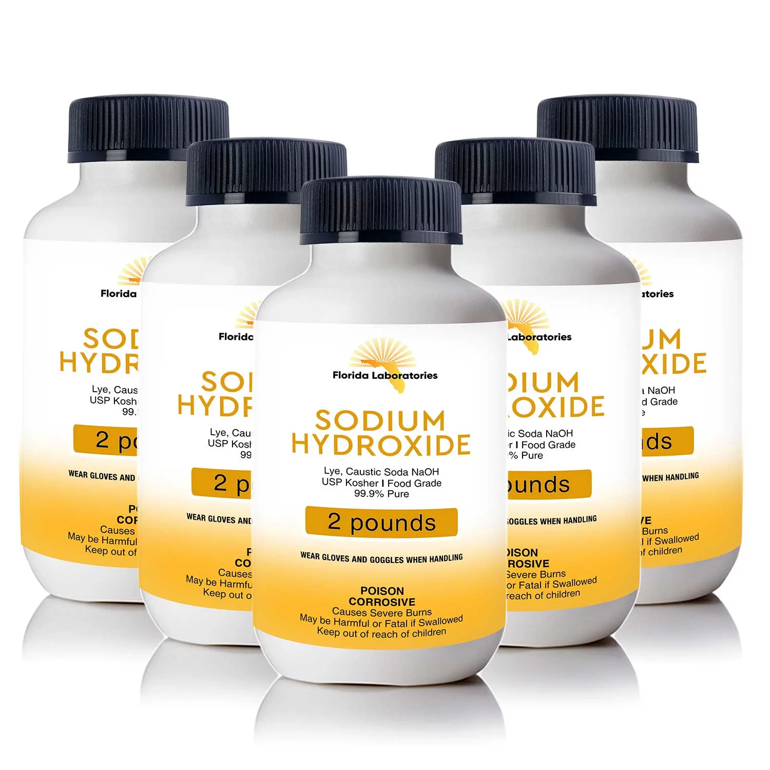 Sodium Hydroxide 99.9% Pure Food Grade Beads Caustic Soda lye 10 Lbs (Pounds)