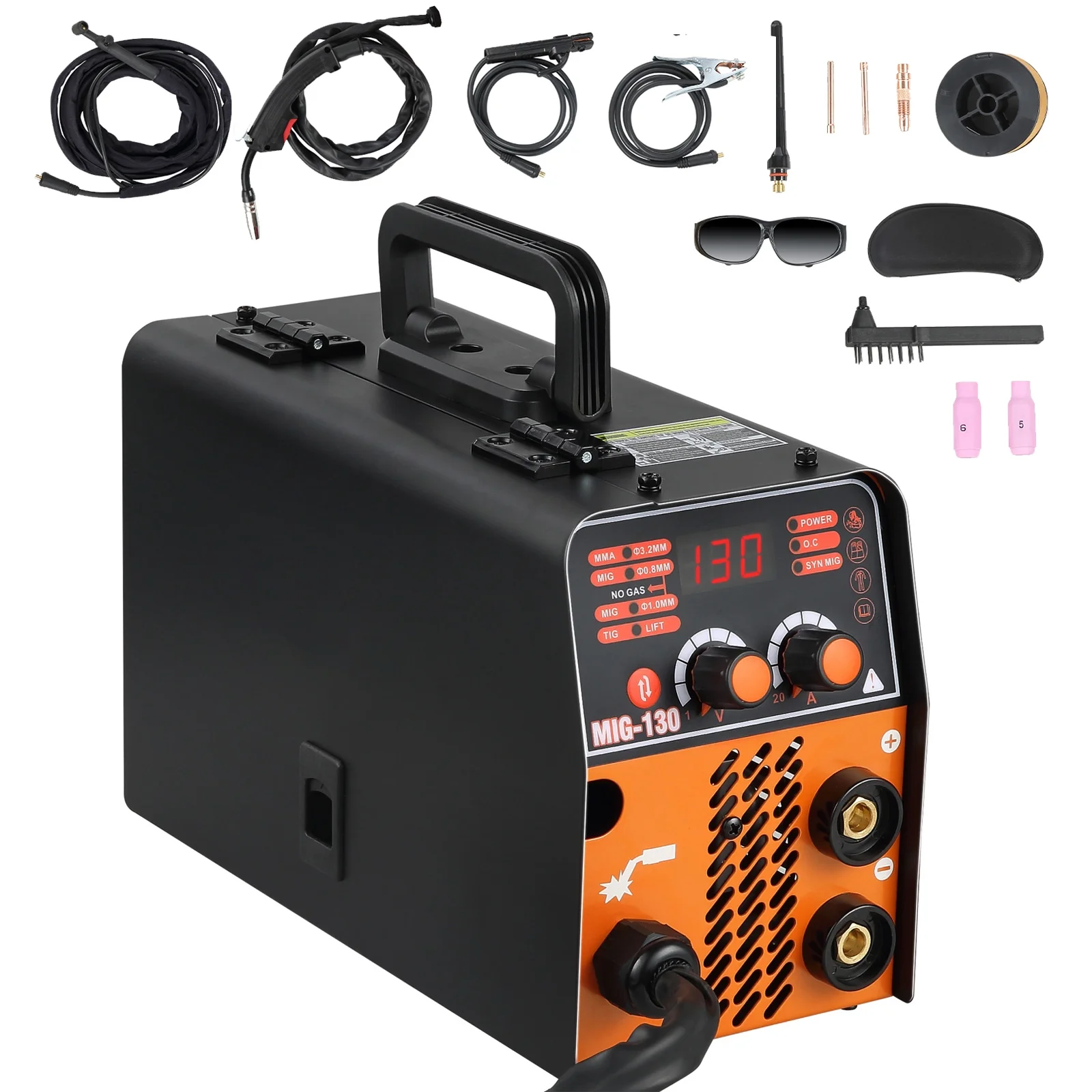 SKYSHALO MIG welding machine welding machine 130A flux core 3 in 1 MMA/MIG/LIFT TIG welder
