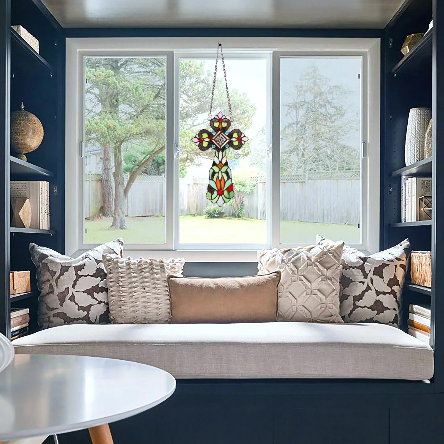 RADIANCE Goods Victorian Tiffany-Style Stained Glass Window Panel 13