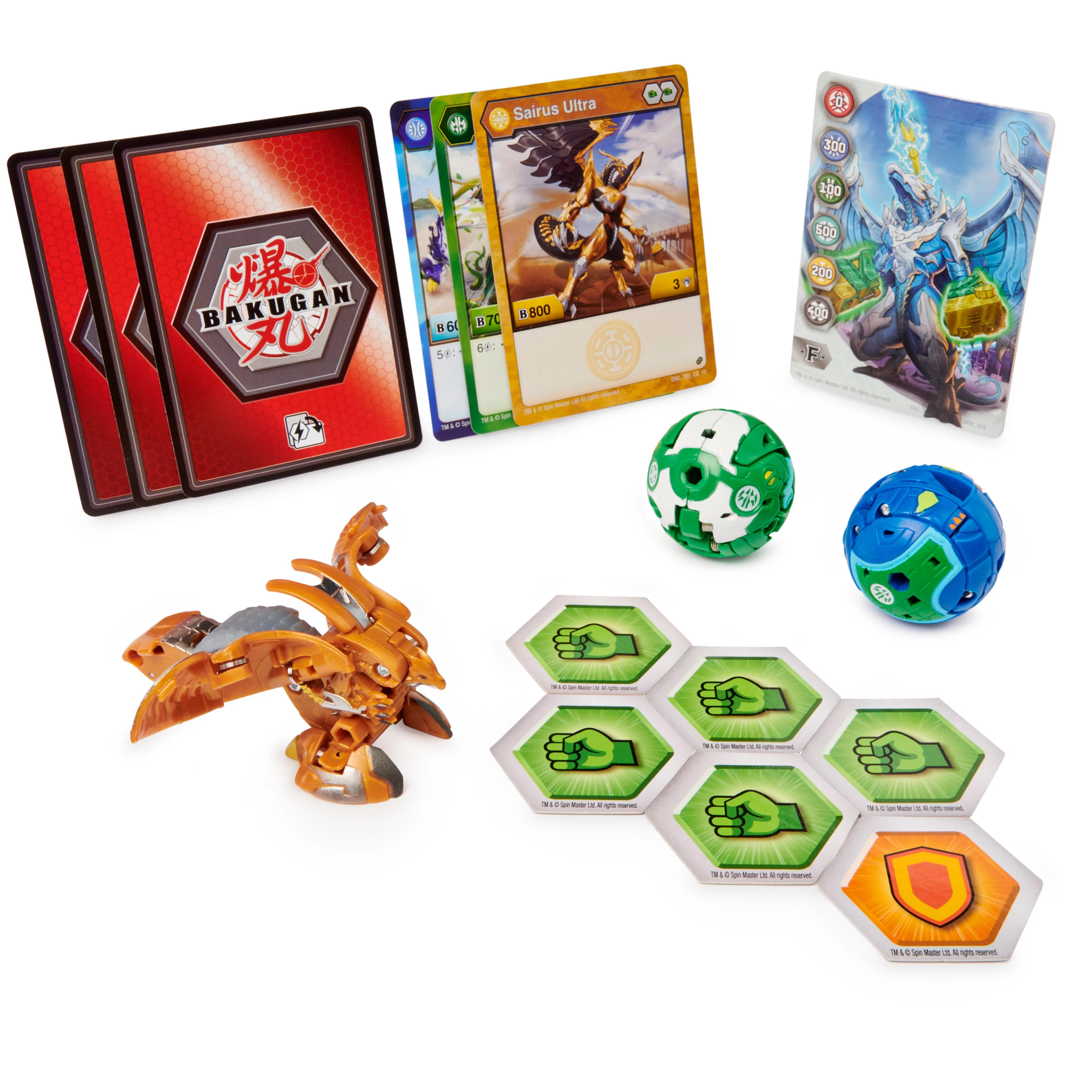 Bakugan Starter Pack 3-Pack, Sairus Ultra, Armored Alliance Collectible Action Figures