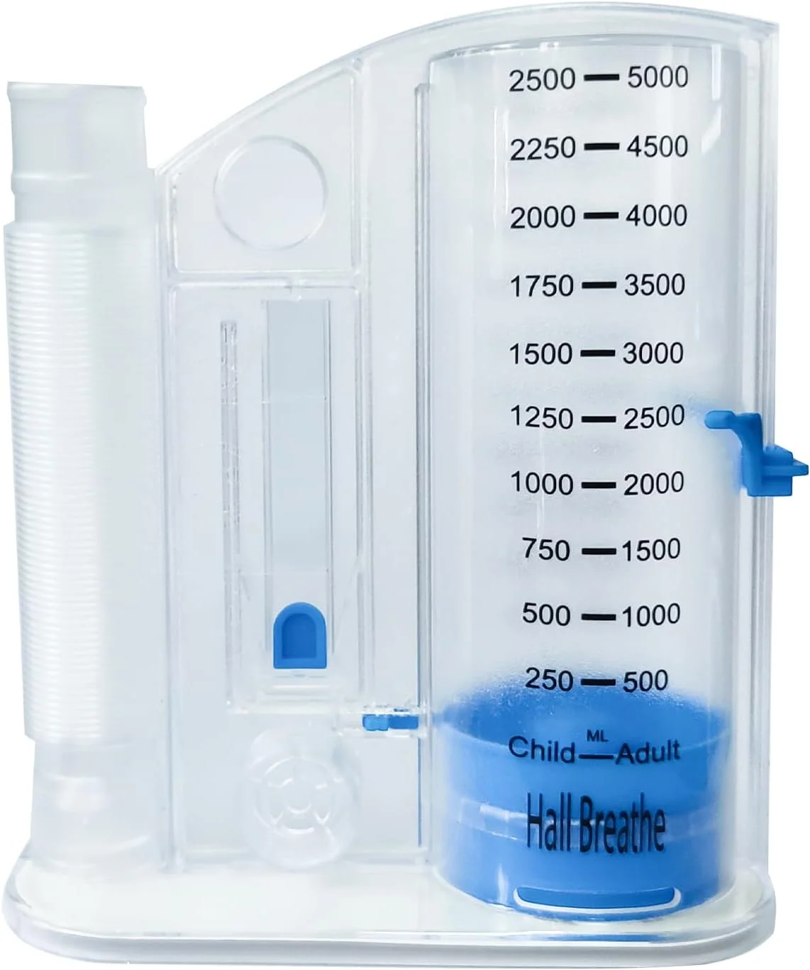 Breathing Exercise Device for Lungs, Deep Breathing Trainer for Adults - 5000ml Volume Measurement with Flow Rate Indicator