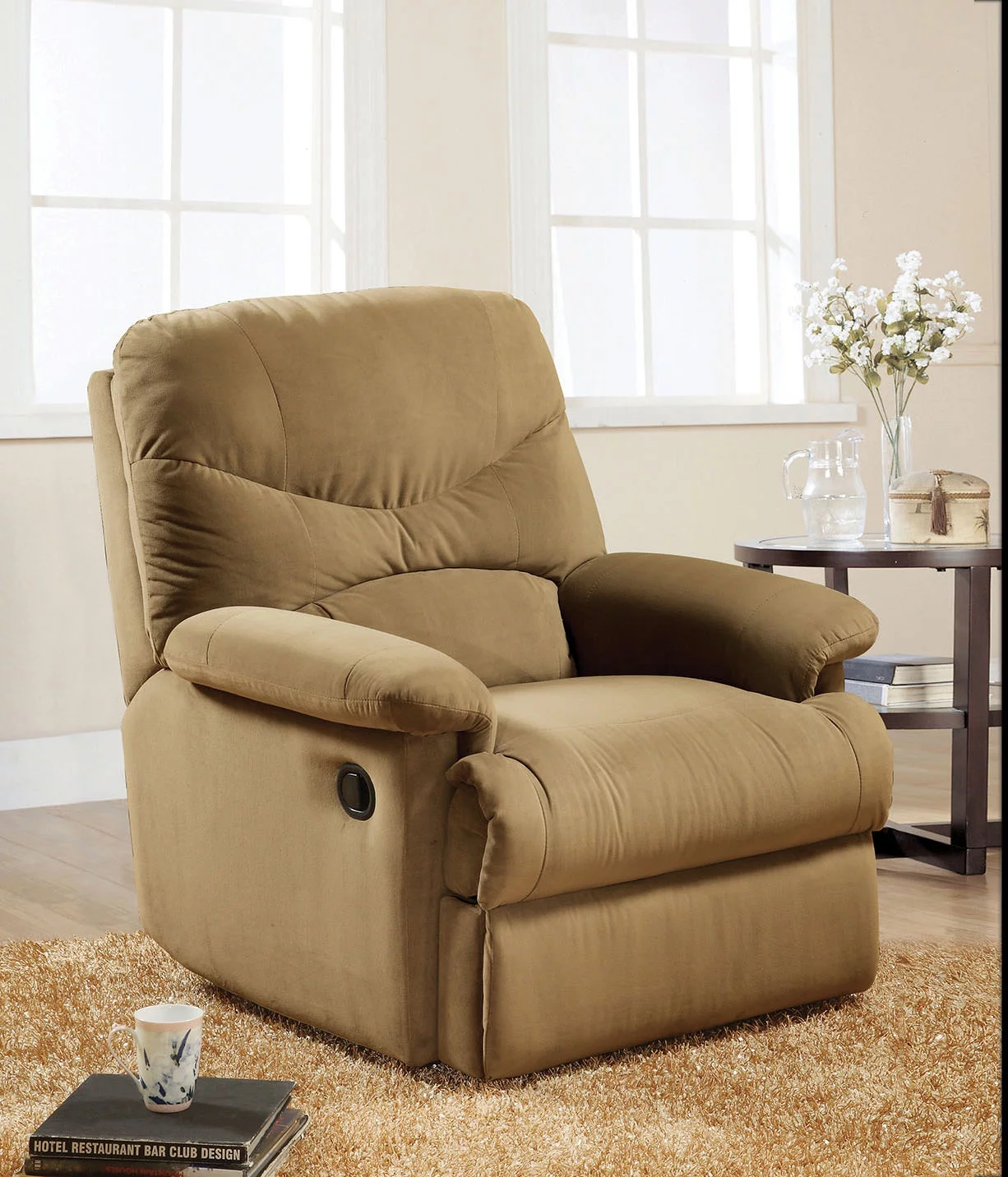 Acme Furniture Arcadia Recliner in Light Brown Microfiber