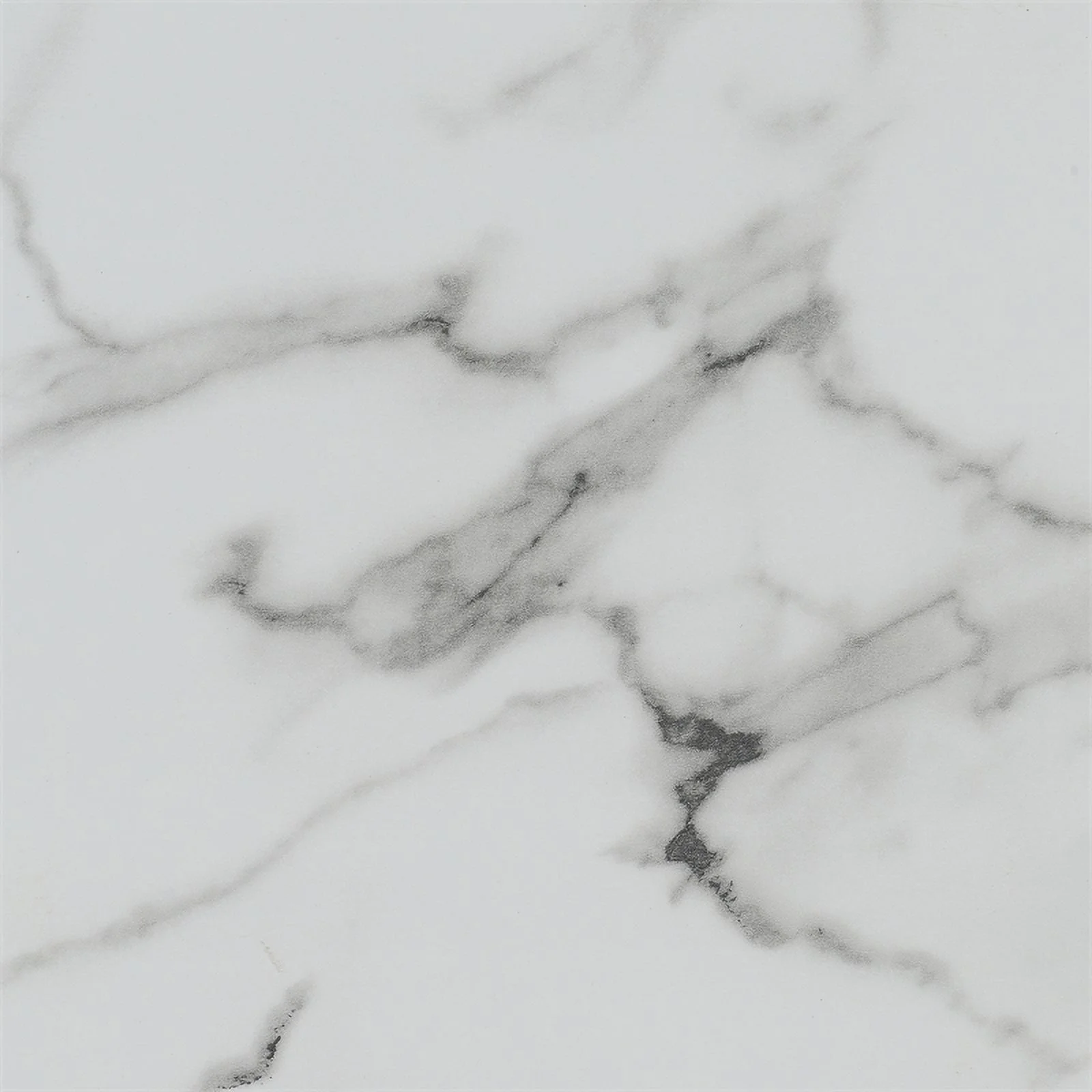 Pemberly Row No-Tools Console Table w/ Shelves in White Faux Marble Wood Finish