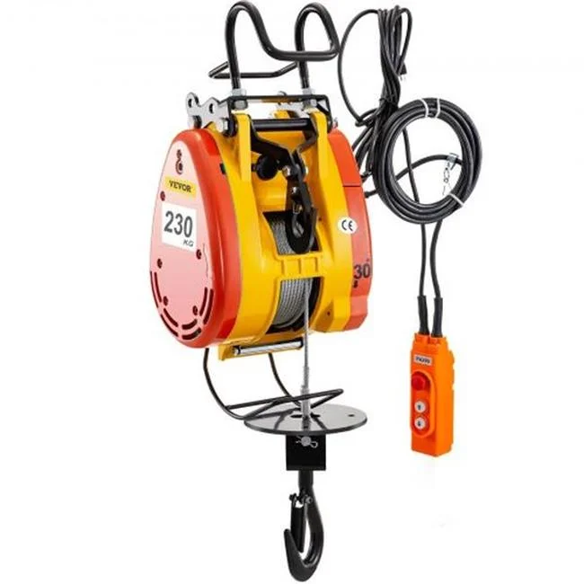 Vevor  507 lbs Electric Chain Hoist Winch with 98 ft. 110V & 1 Phase Steel Wire Rope Remote Control Electric Trolley