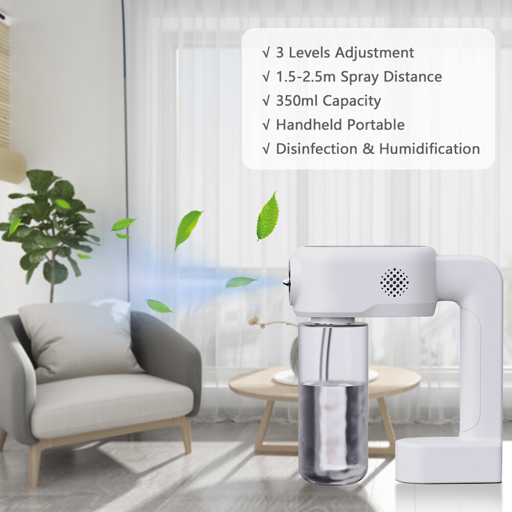 Nano Atomizer Sprayer Wireless Blue Ray Handheld Rechargeable Disinfectant Fogger Machine 350ml/12oz Capacity