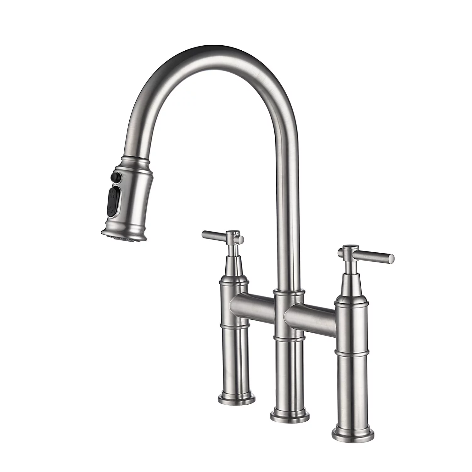 Topcraft Bridge Kitchen Faucet with Pull-Down Sprayhead