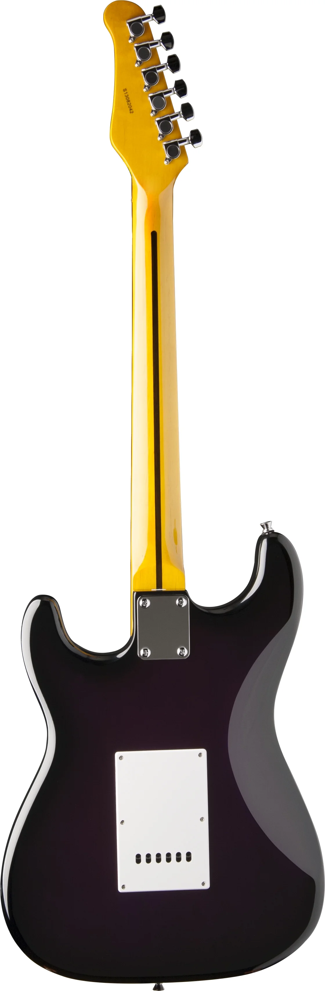 Oscar Schmidt Double Cutaway SSS Electric Guitar. Purple Sunburst