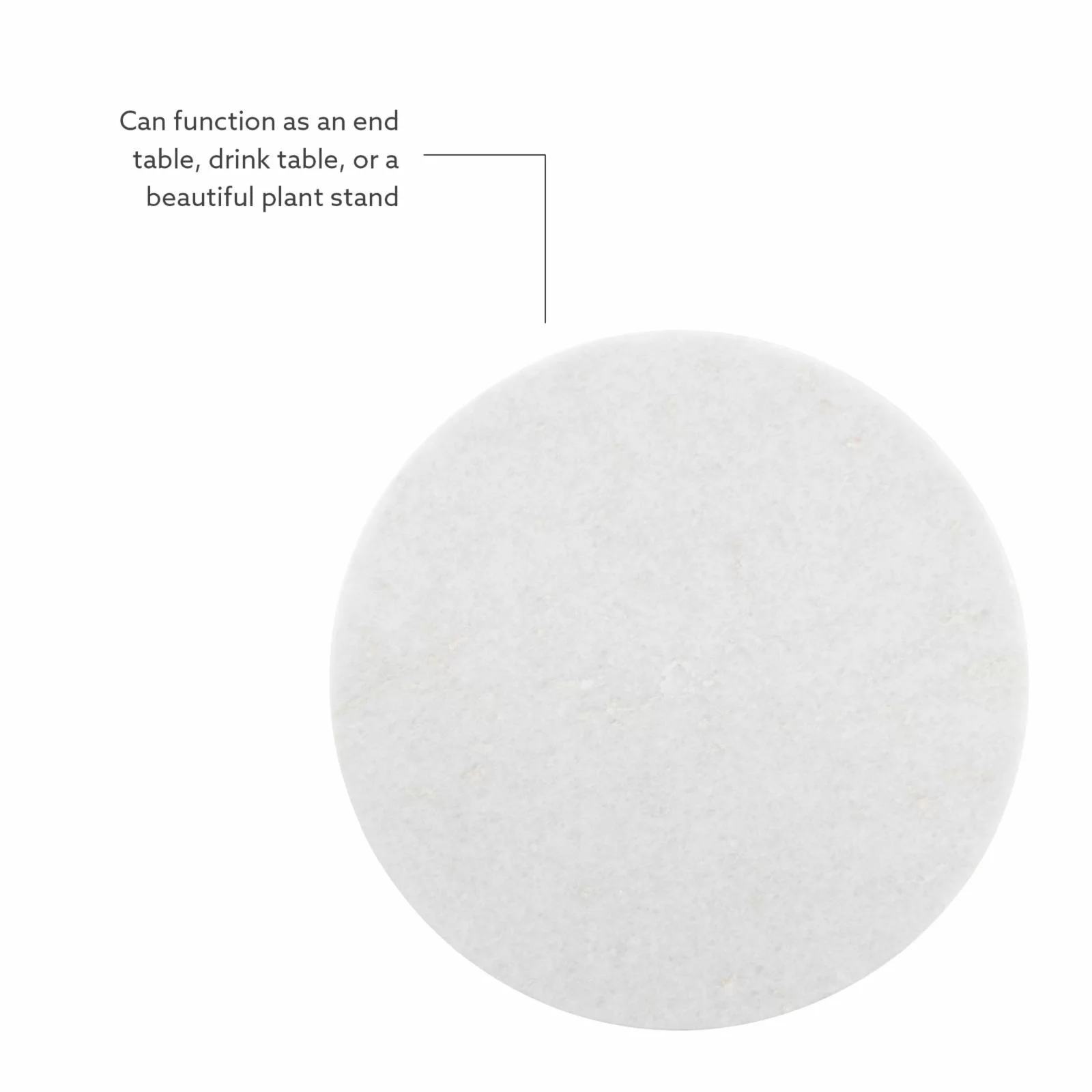 Powell Keagan Round Side Table - Black with White Marble Top